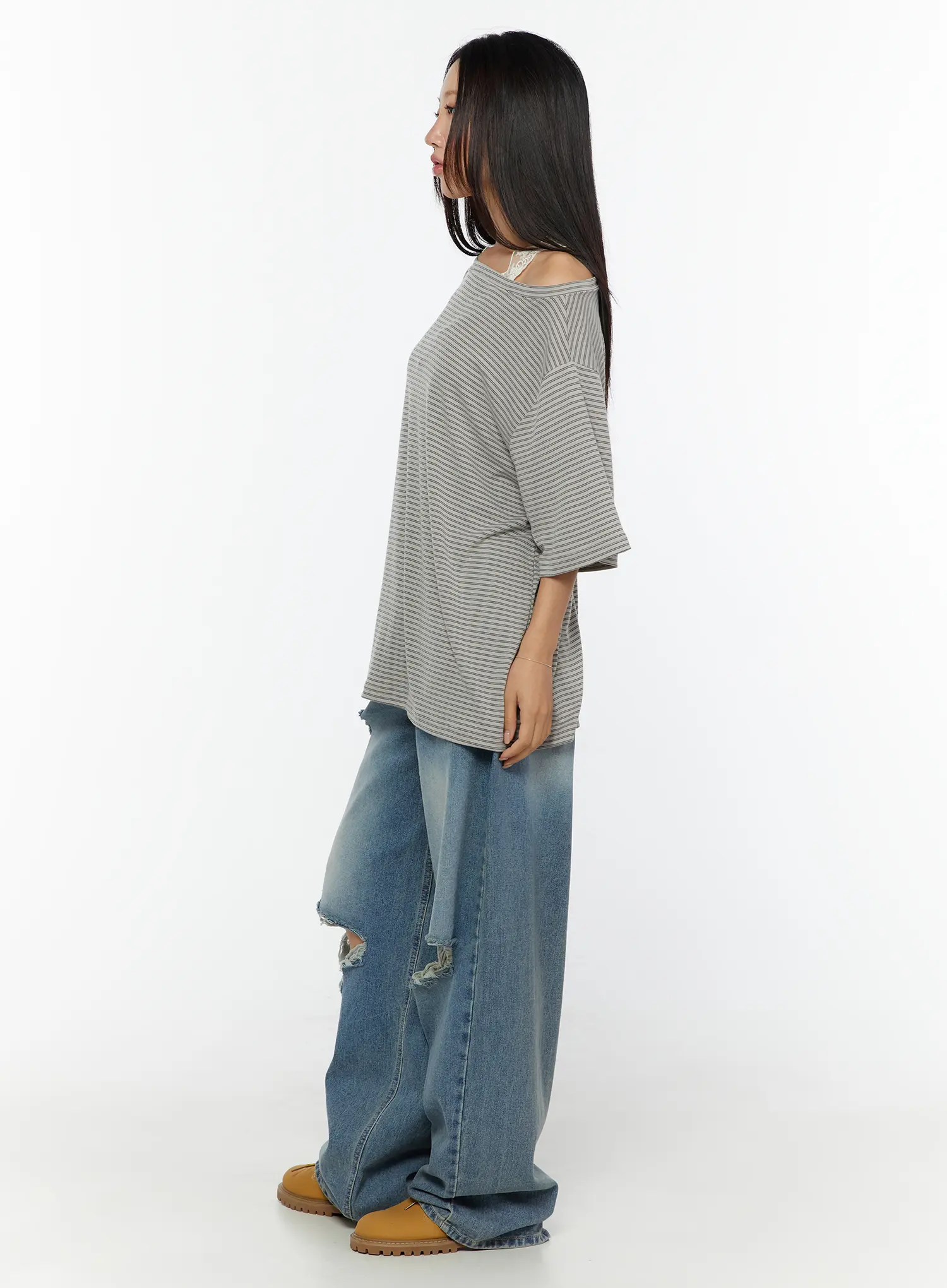 Loose Fit Striped Top CU526 - Image 4