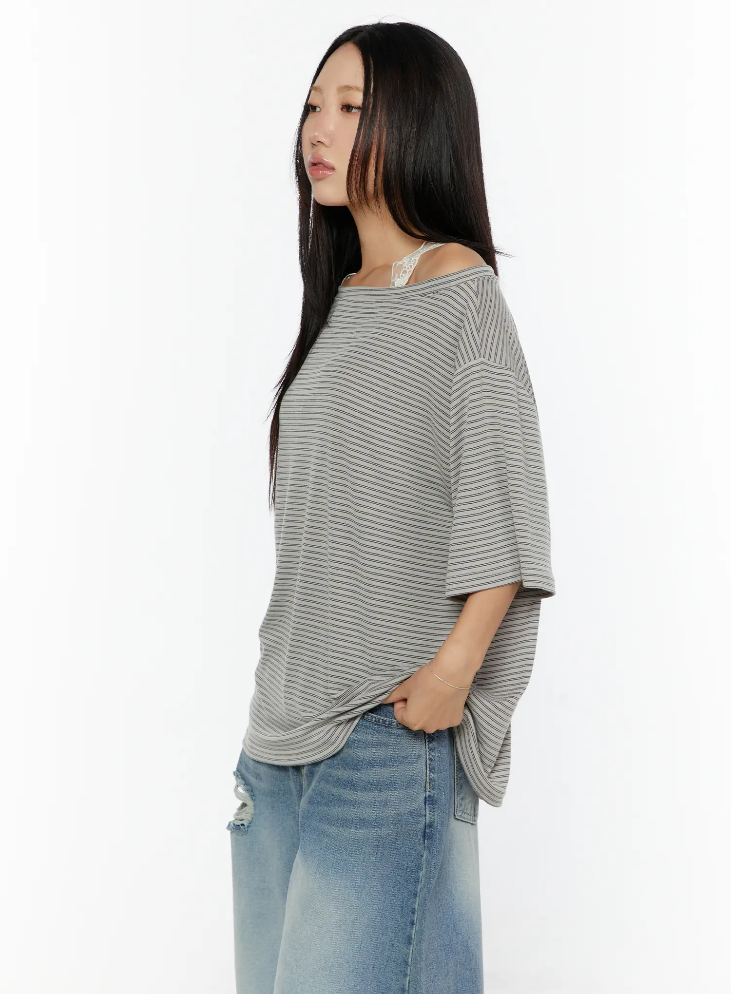 Loose Fit Striped Top CU526 - Image 6