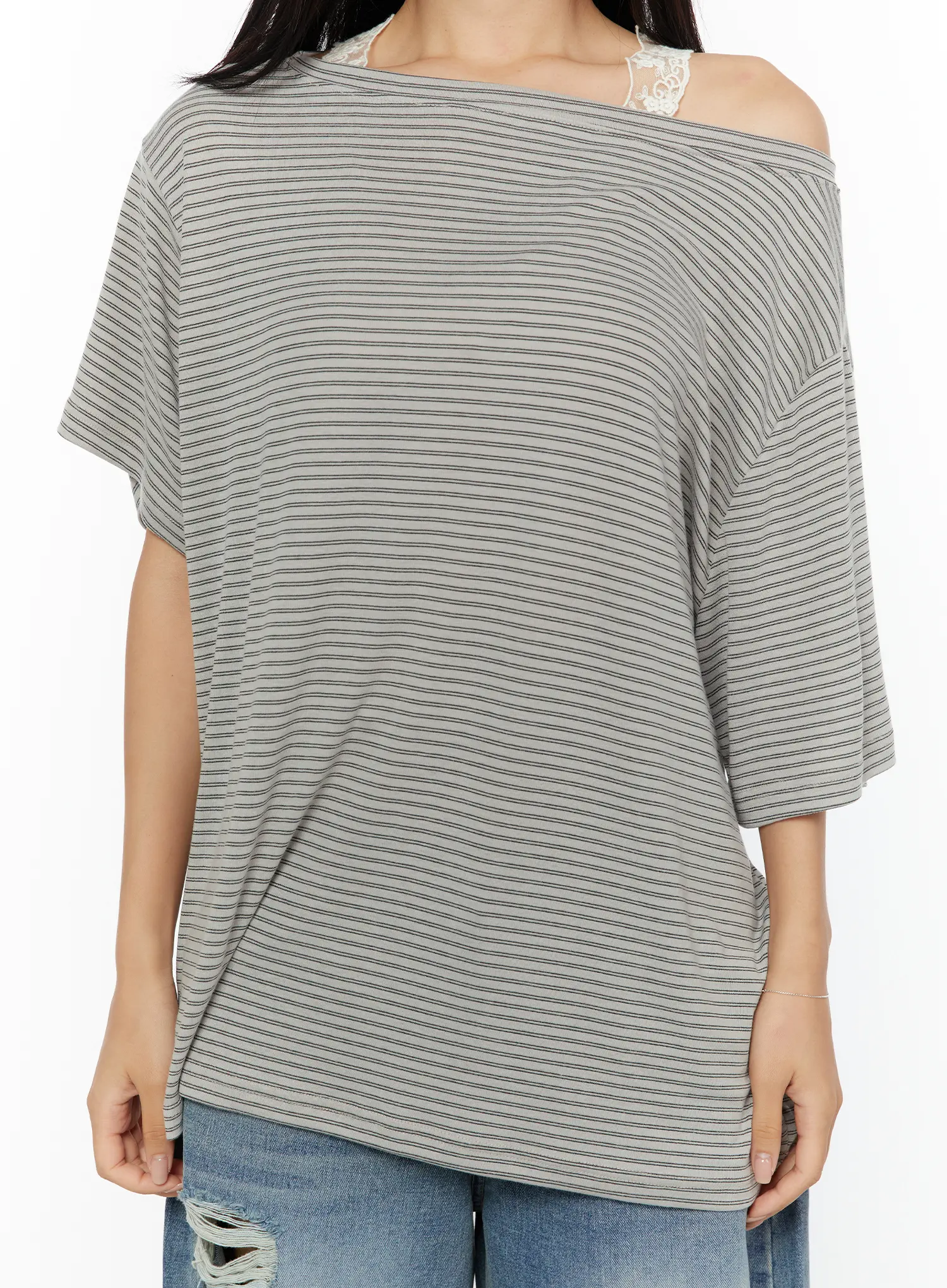 Loose Fit Striped Top CU526 - Image 8