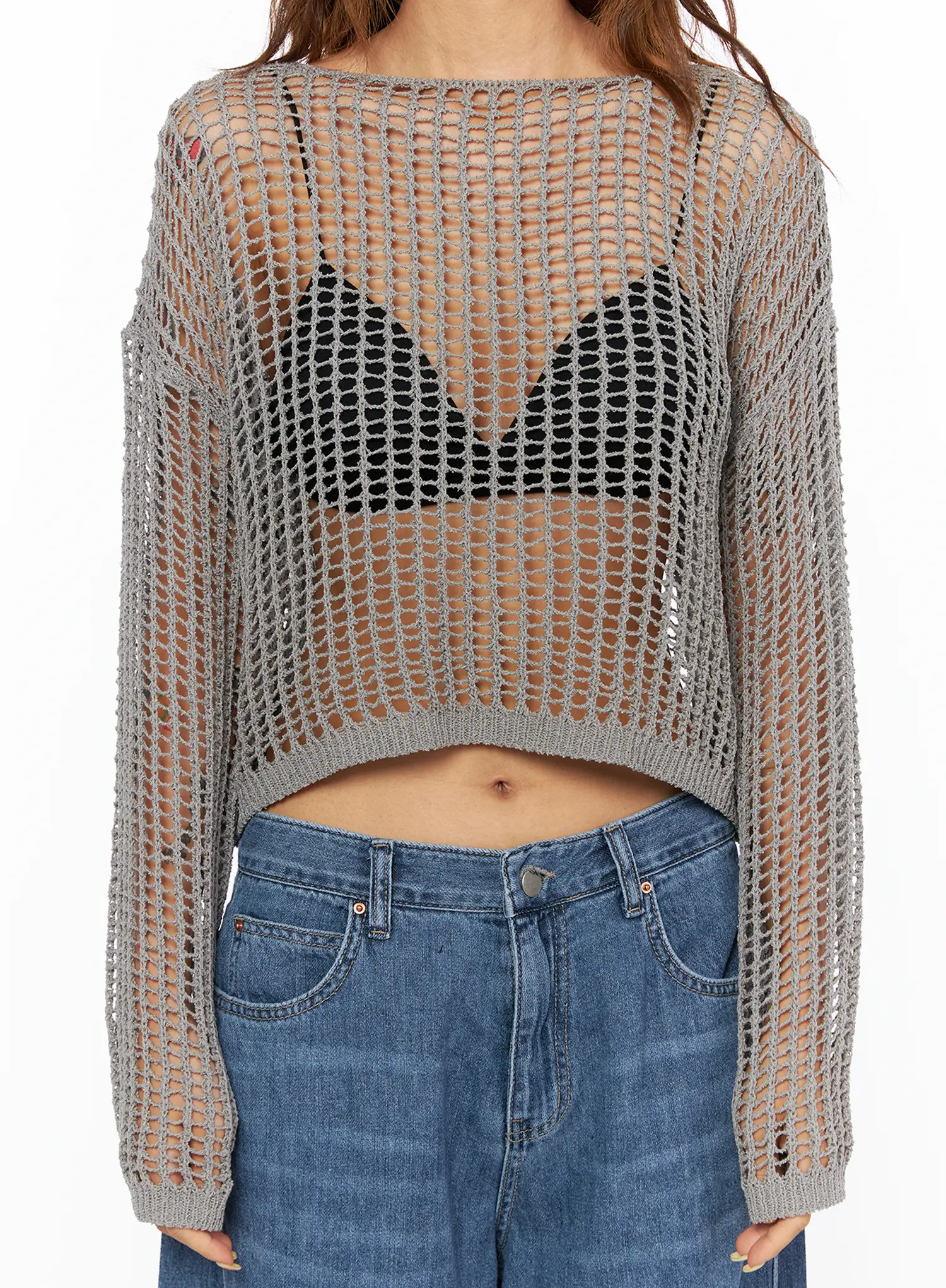 Loose Summer Knit Long Sleeve Top CU518 - Image 5