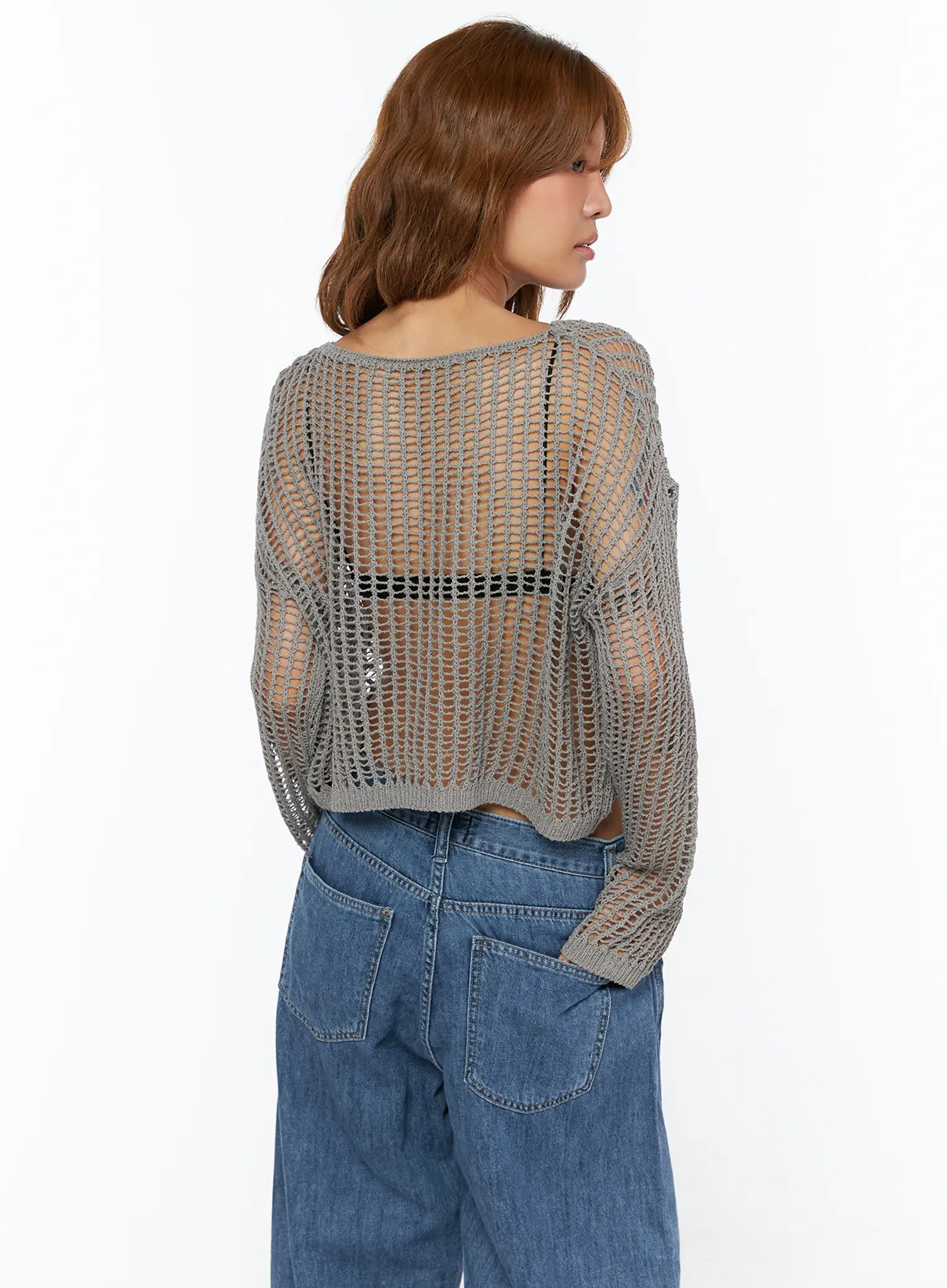 Loose Summer Knit Long Sleeve Top CU518 - Image 9