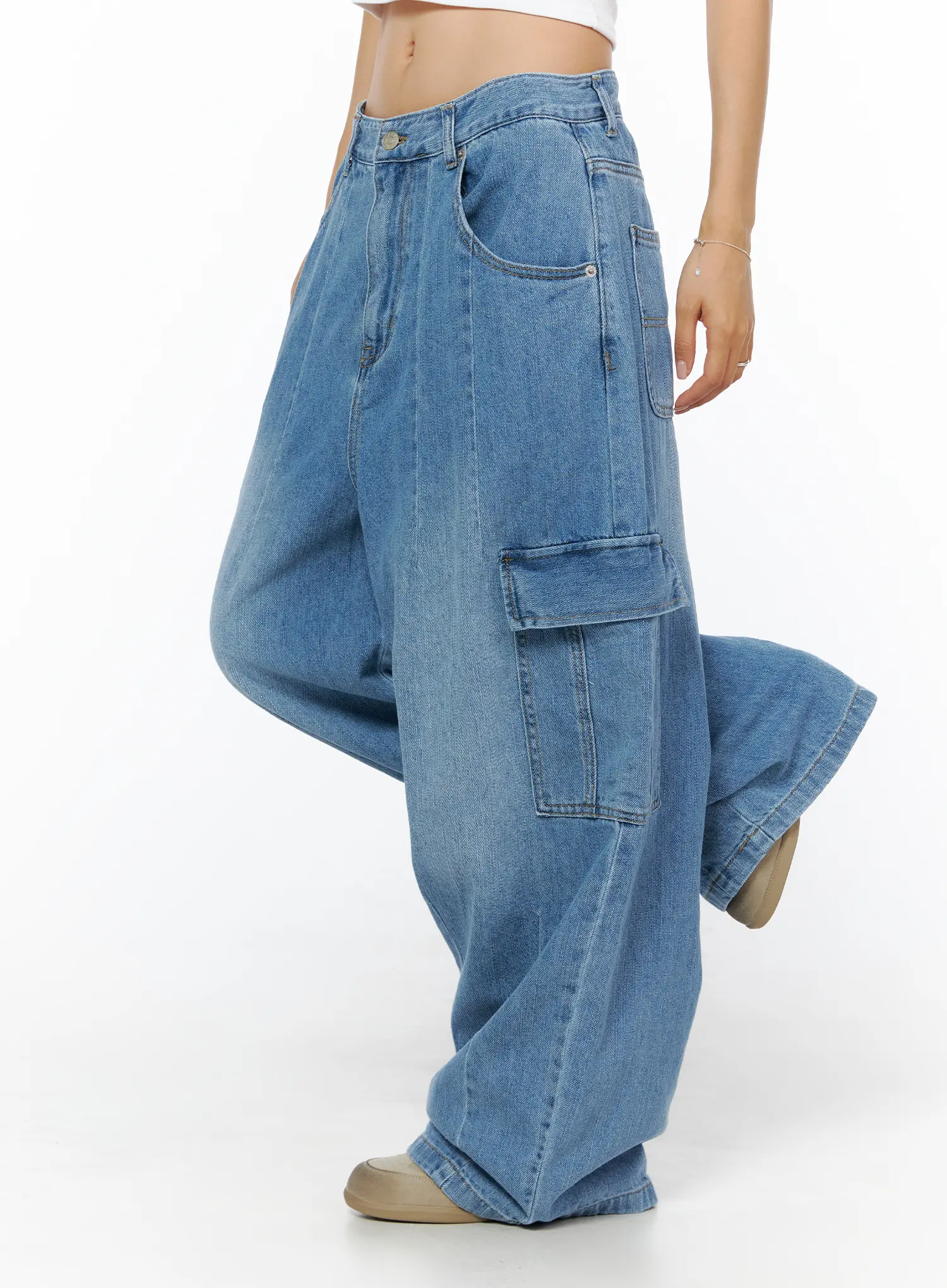 Lovelle Wide Leg Cargo Jeans CU515 - Image 4