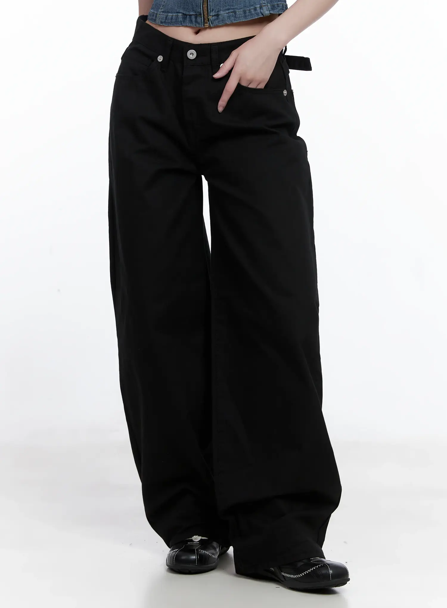 Low-Rise Back Detail Wide Pants CS525 - Image 10