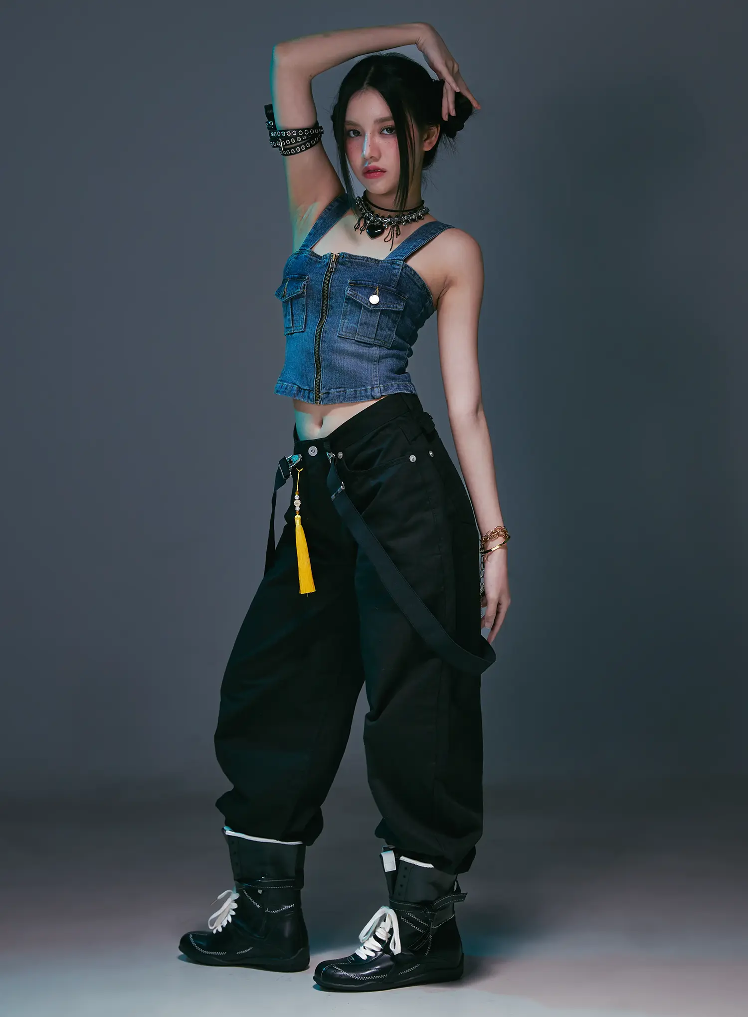 Low-Rise Back Detail Wide Pants CS525 - Image 2