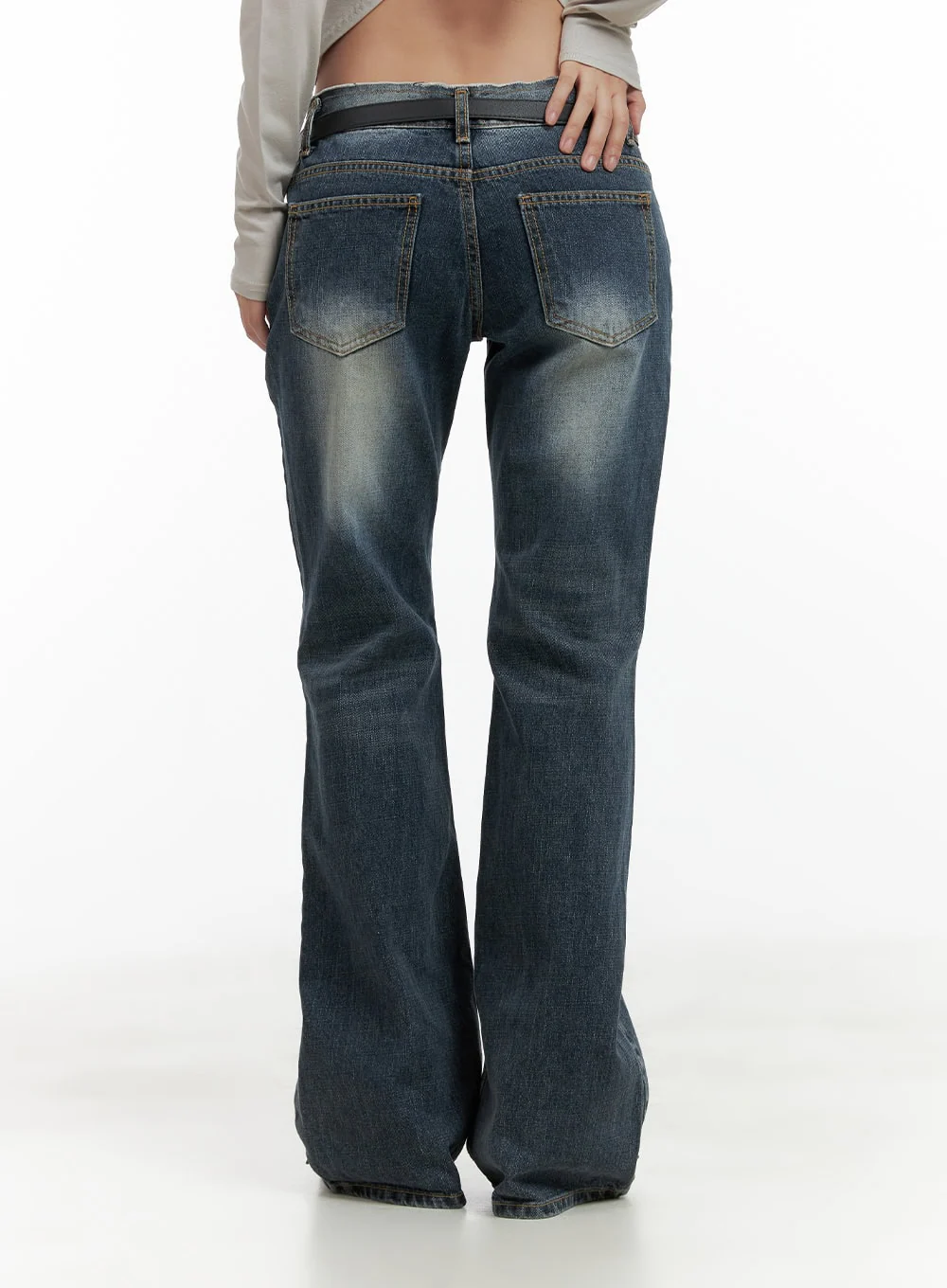 Low Rise Front Seam Bootcut Jeans CL417 - Image 4