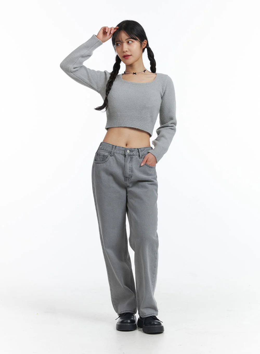 Low-Rise Straight Leg Jeans OJ426 - Image 2