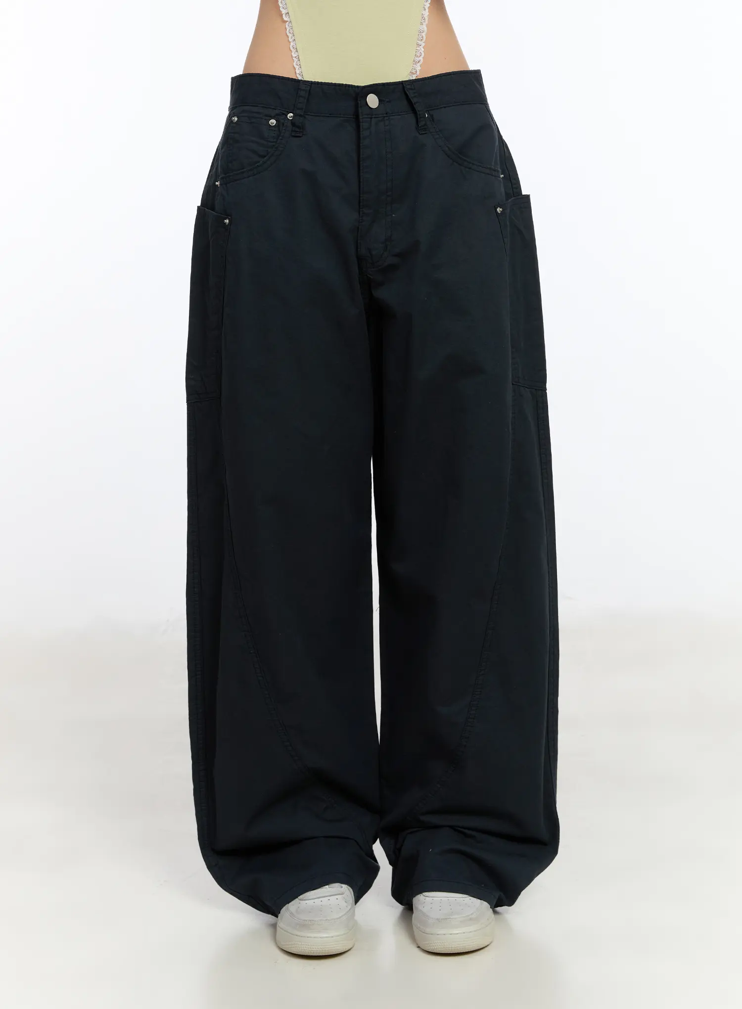 Low-Rise Wide Cotton Pants CA507 - Image 10