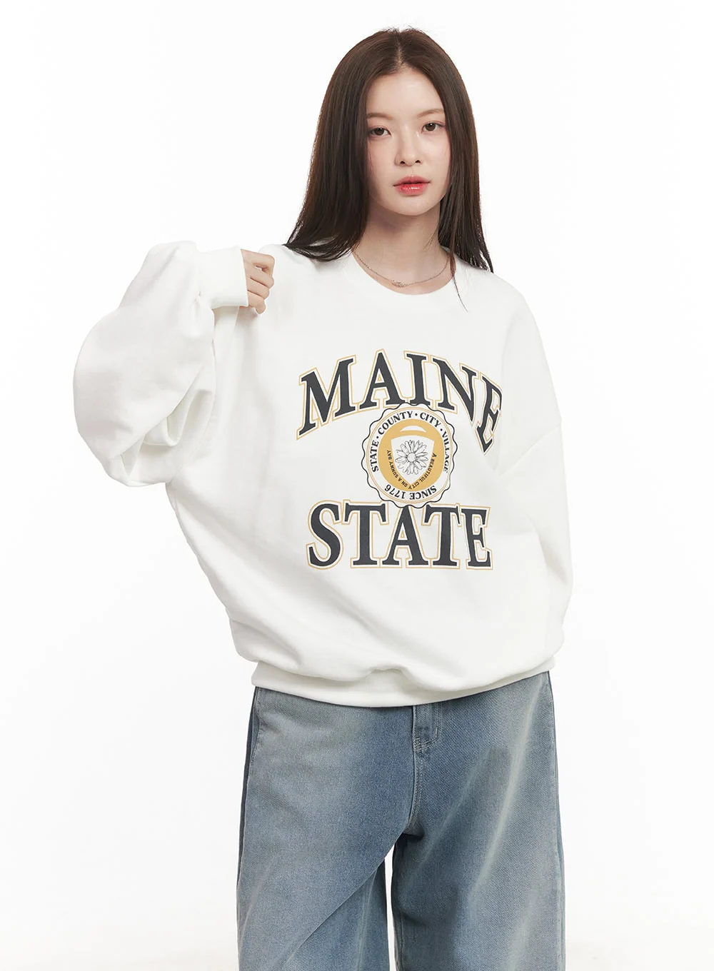 Maine Graphic Oversized Sweatshirt CM511 - Image 14