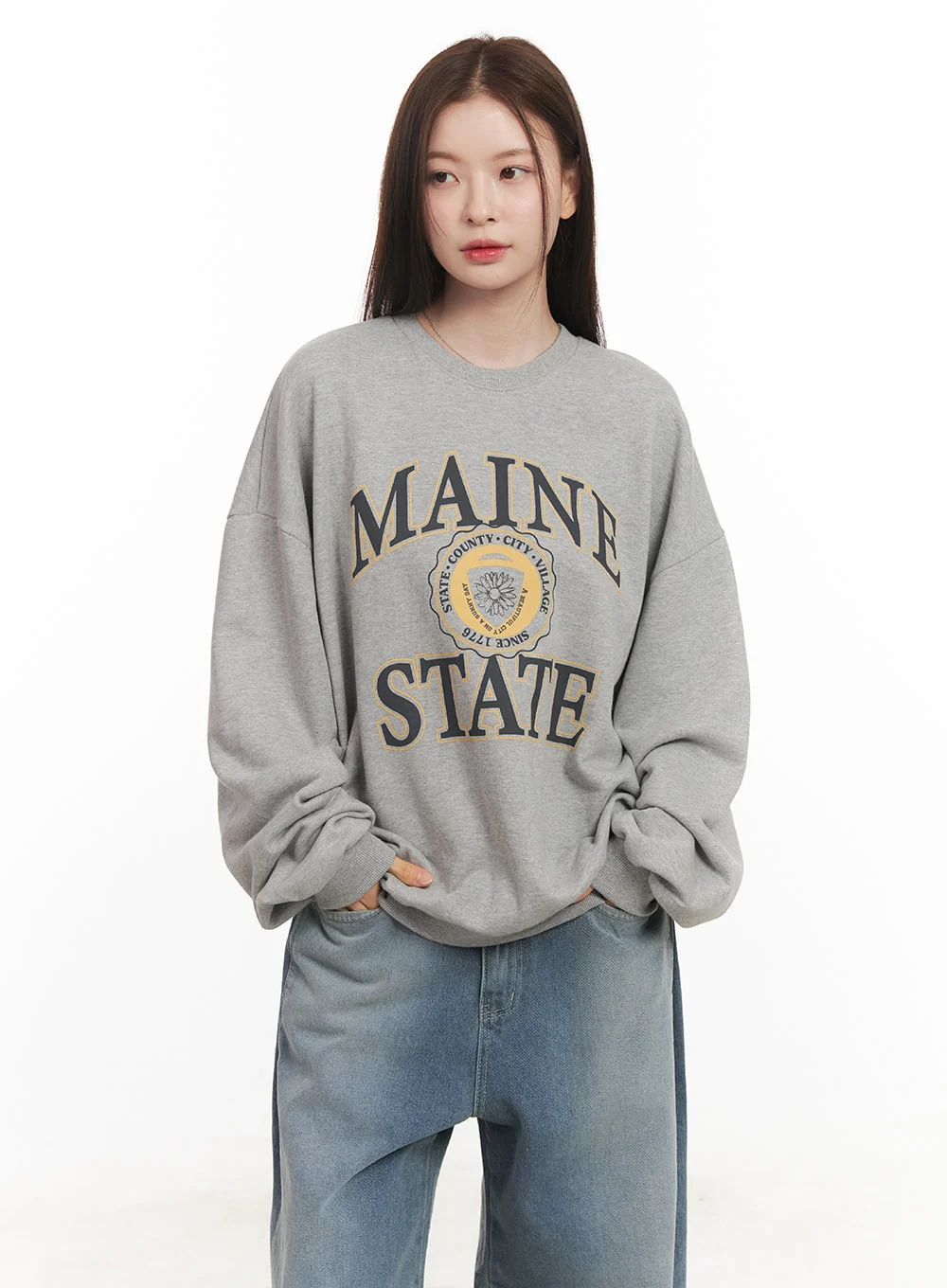 Maine Graphic Oversized Sweatshirt CM511 - Image 6