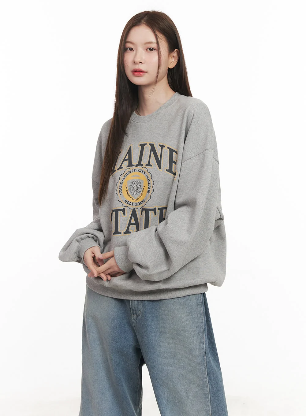 Maine Graphic Oversized Sweatshirt CM511 - Image 7