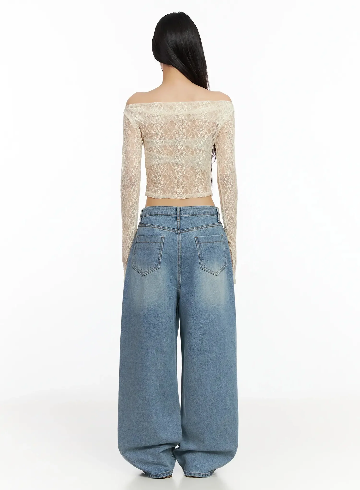Mariene Distressed Wide Leg Jeans IA508 - Image 8