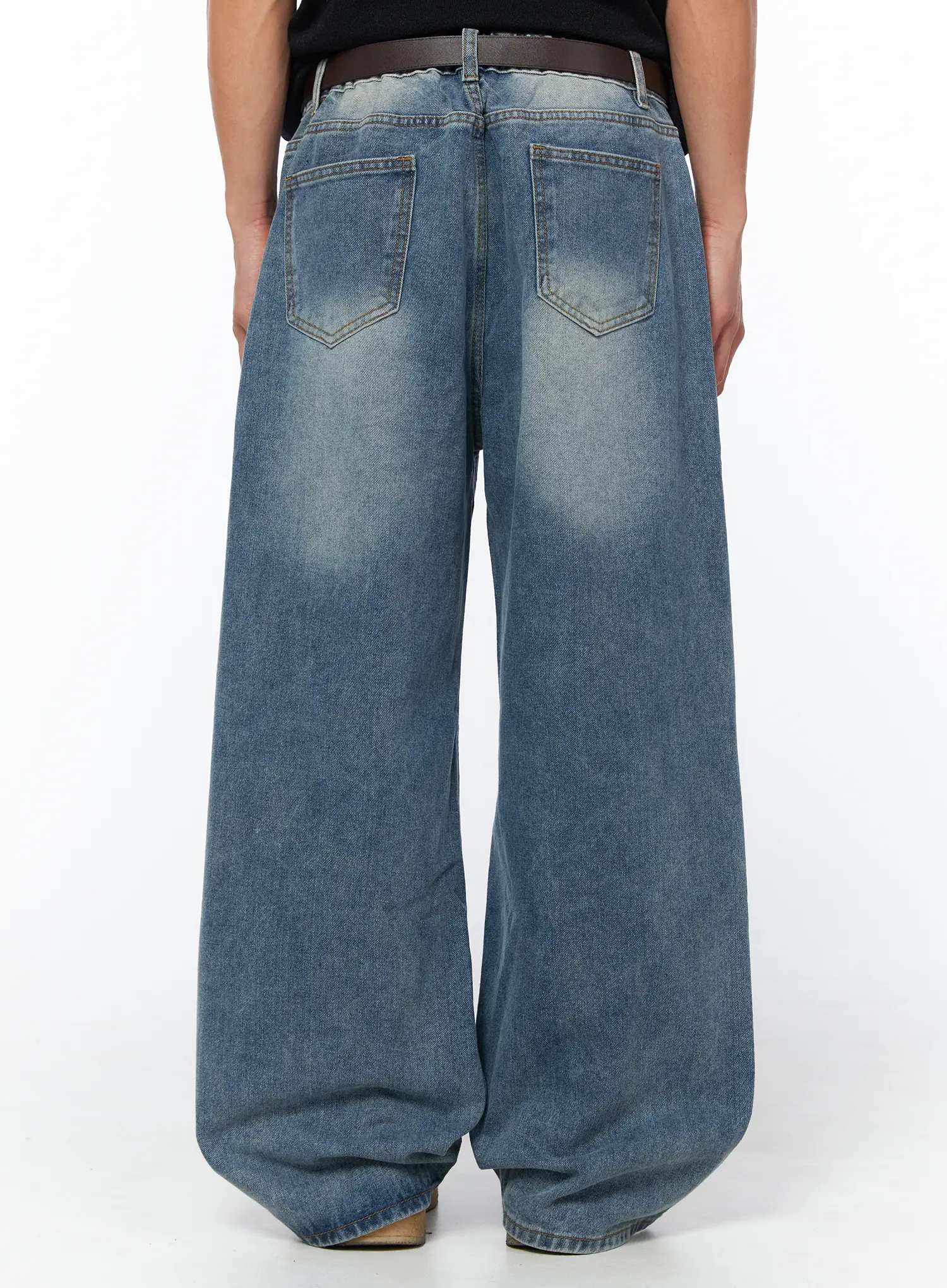 Men's Abel Wide-Leg Baggy Jeans IY529 - Image 2