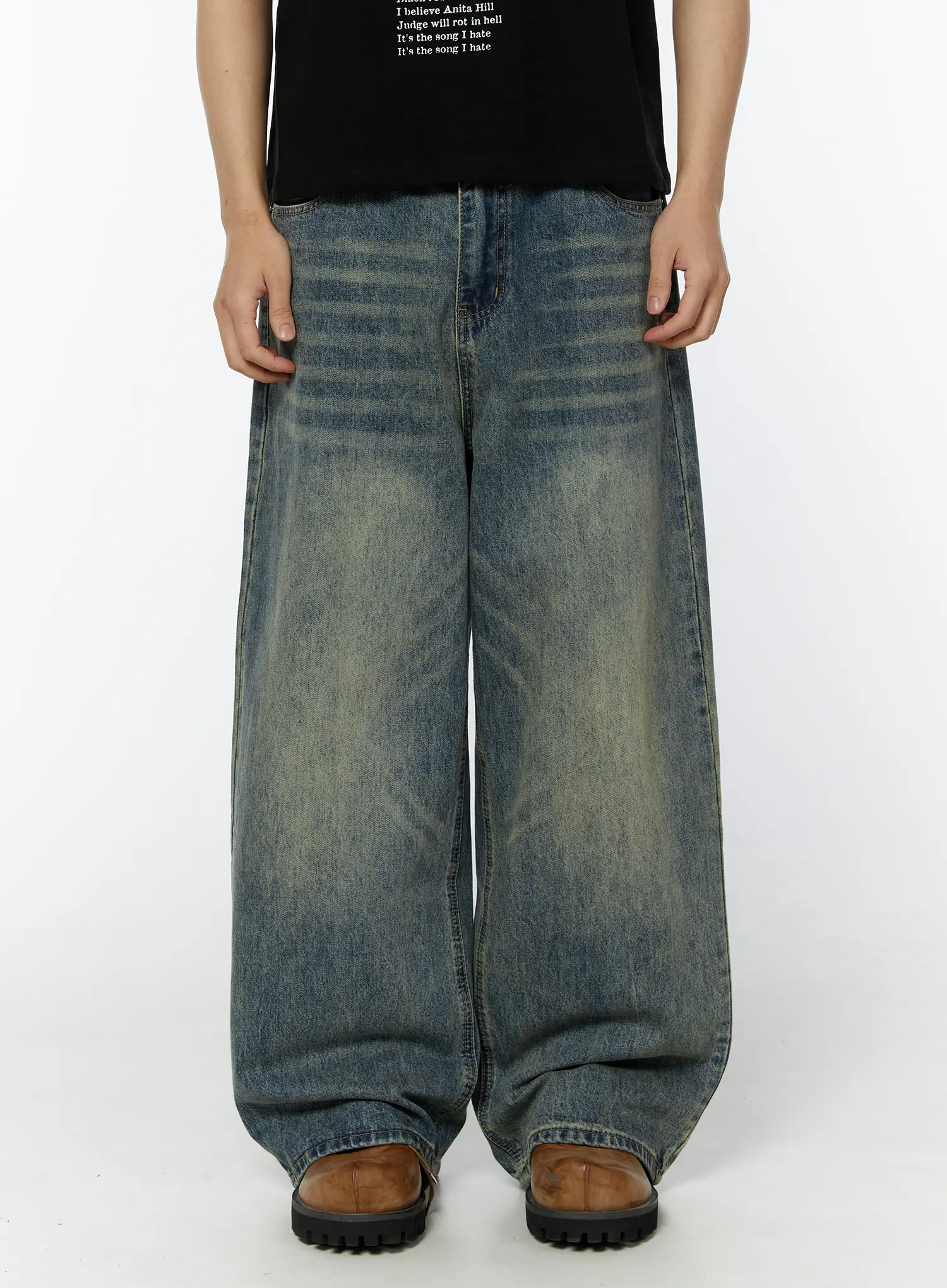 Men's Adan Baggy Washed Jeans IU508
