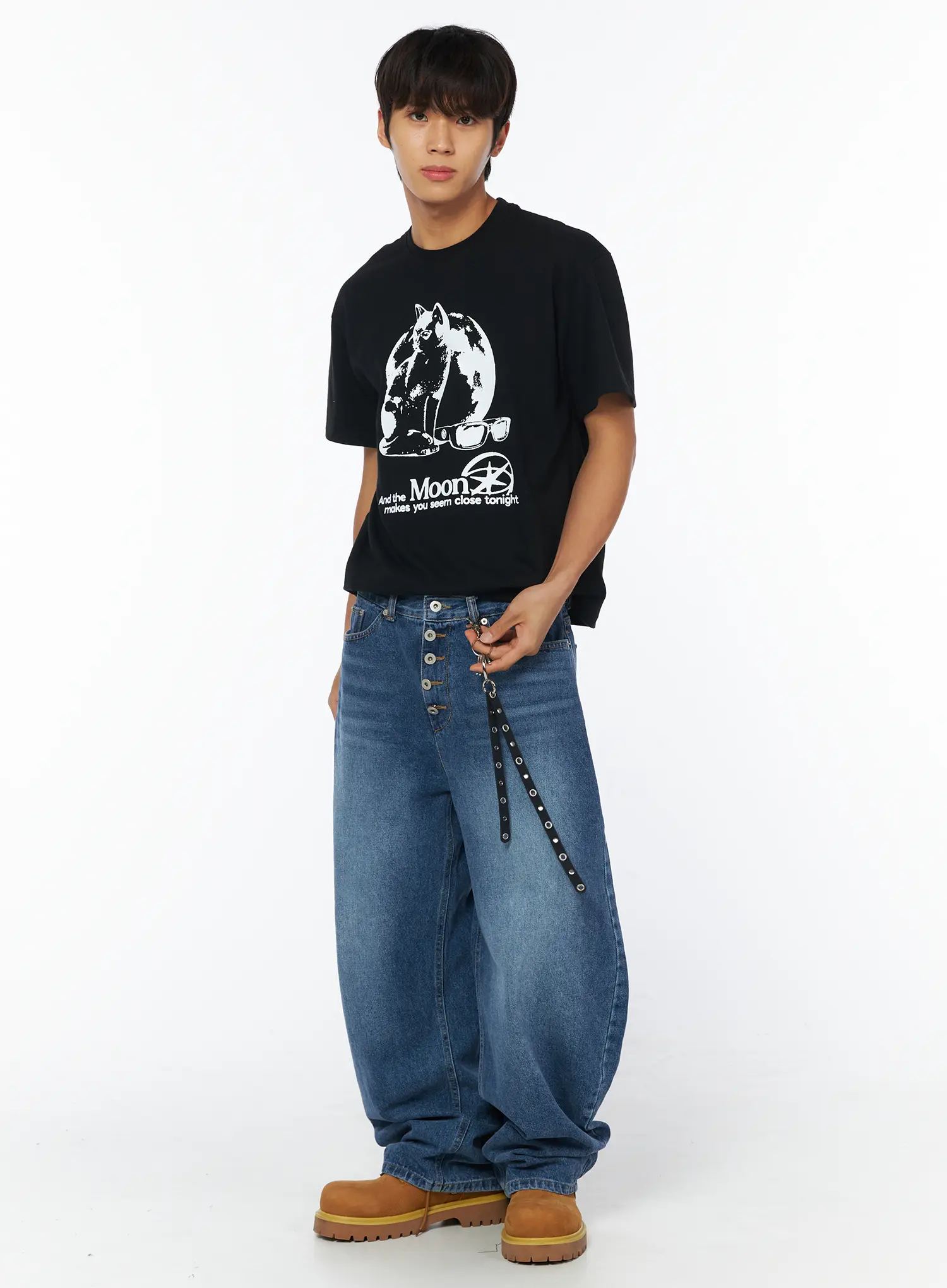 Men's Adler Multiple Button Balloon Jeans IY529 - Image 11