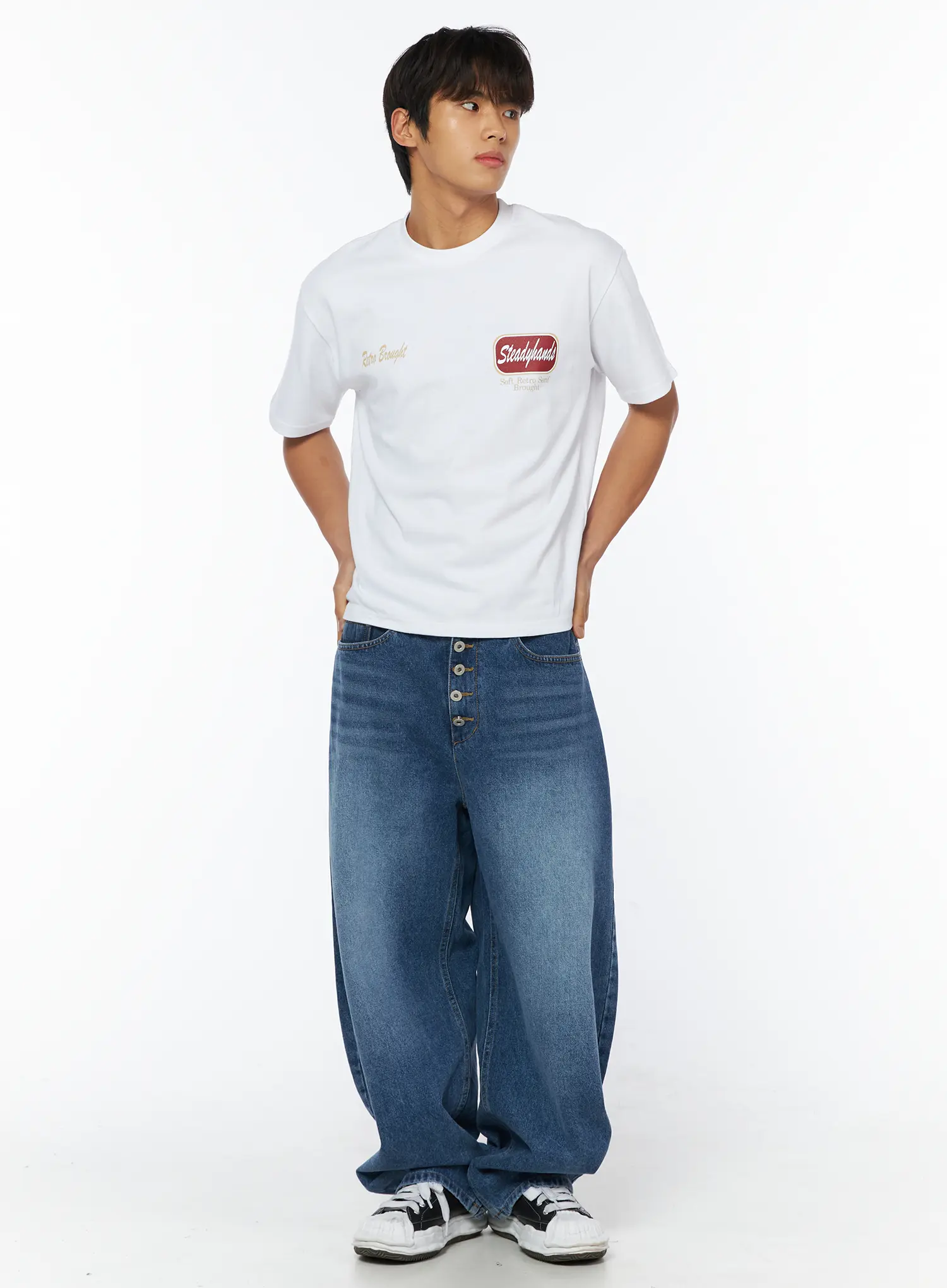 Men's Adler Multiple Button Balloon Jeans IY529 - Image 4