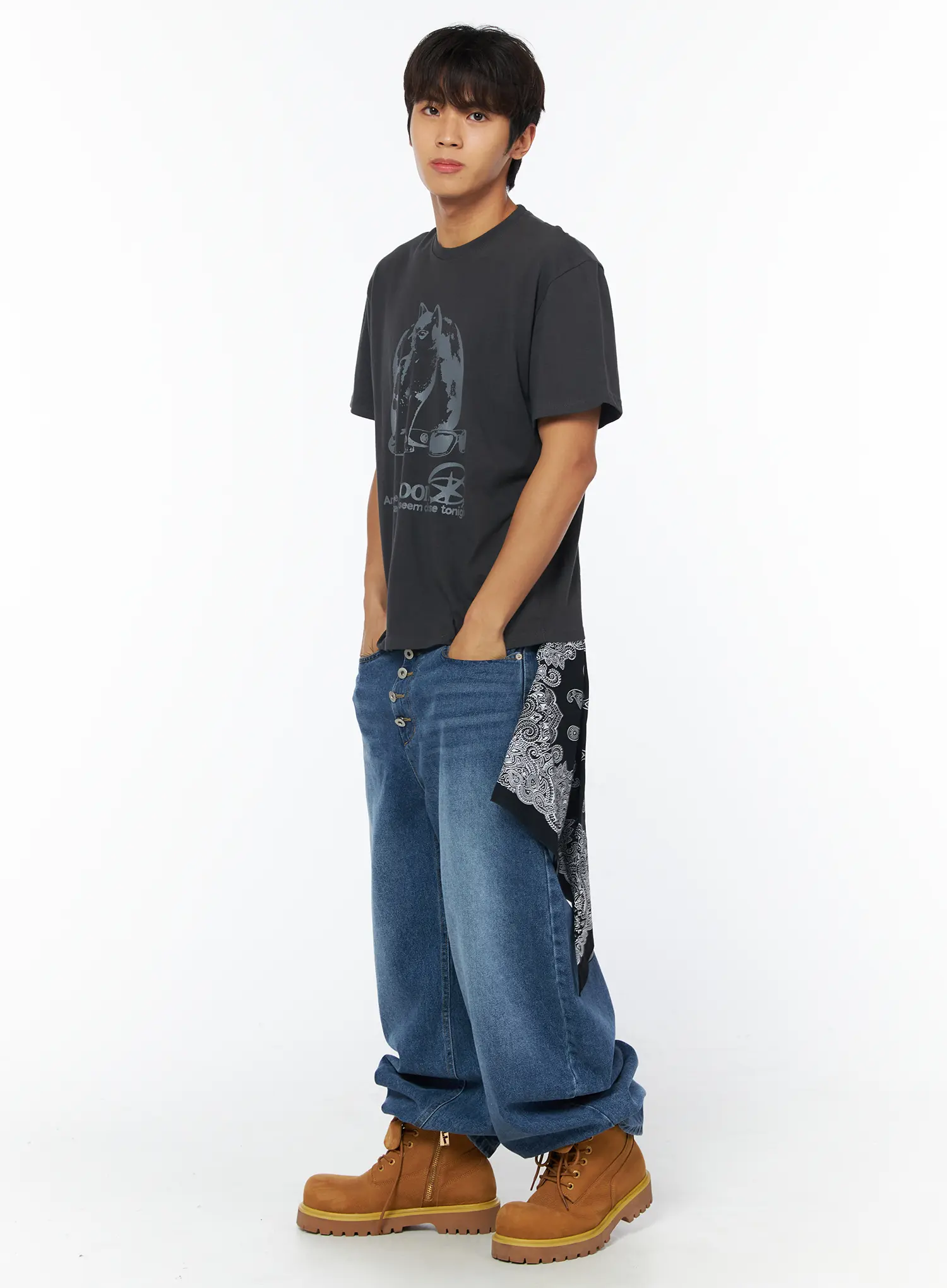 Men's Adler Multiple Button Balloon Jeans IY529 - Image 9