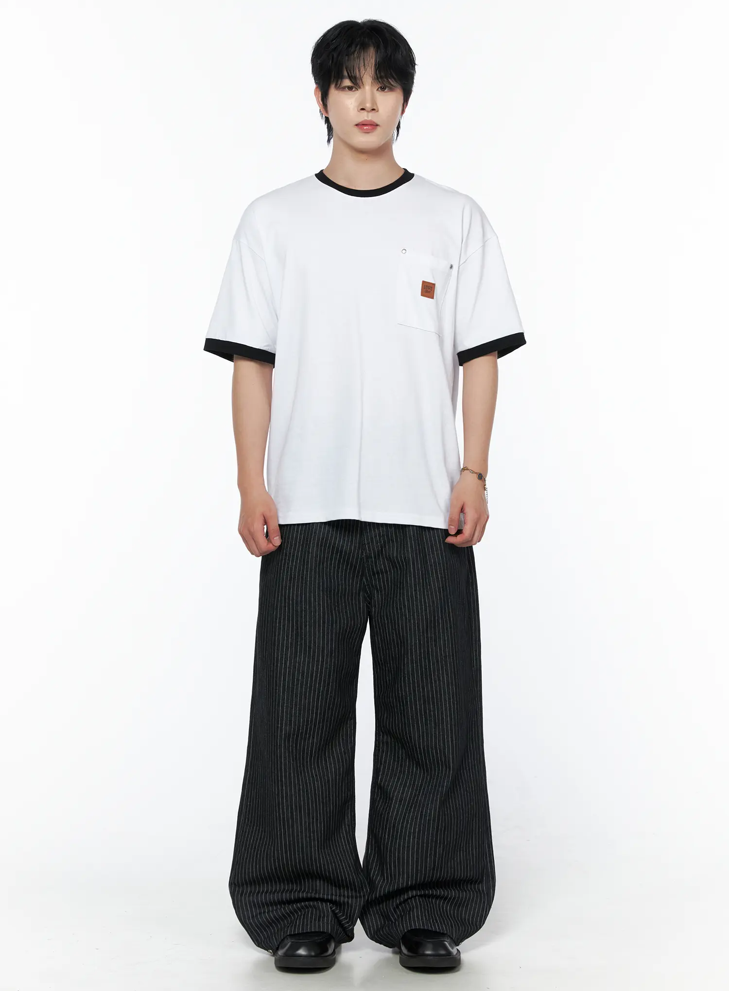 Men's Alexis Striped Wide Leg Jeans IU523 - Image 5