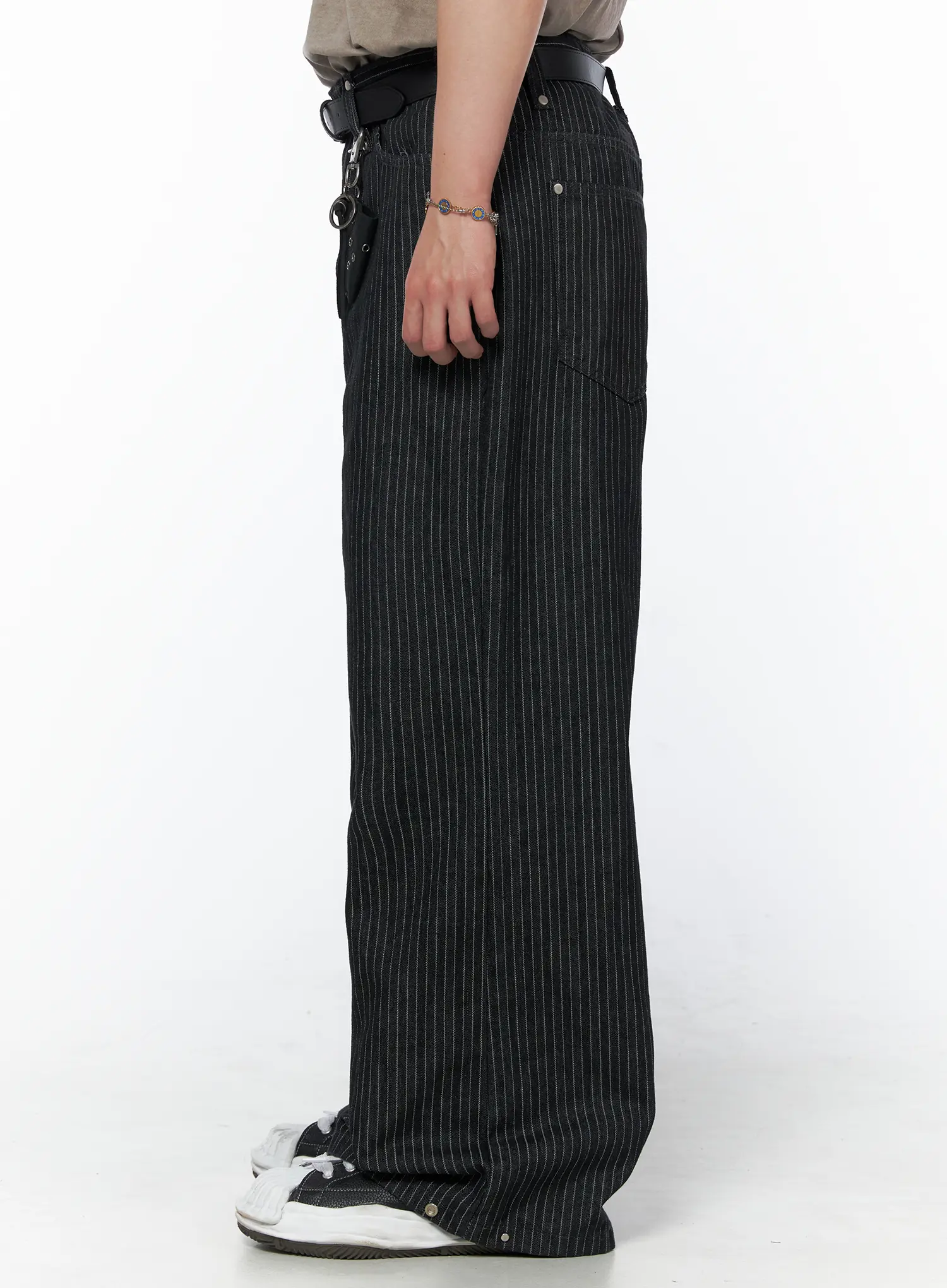 Men's Alexis Striped Wide Leg Jeans IU523 - Image 7