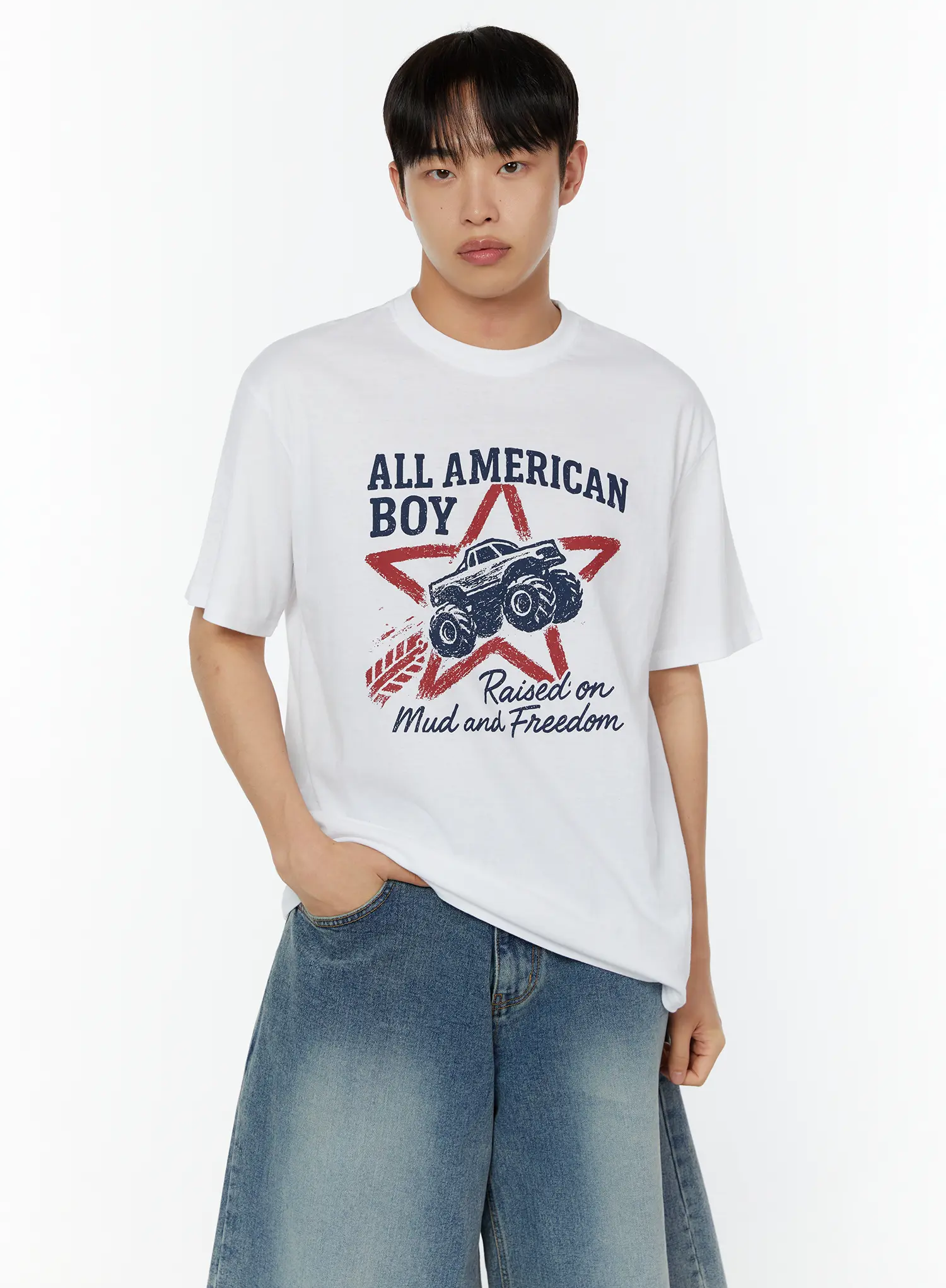 Men's American Graphic Print T-Shirt IU515 - Image 2
