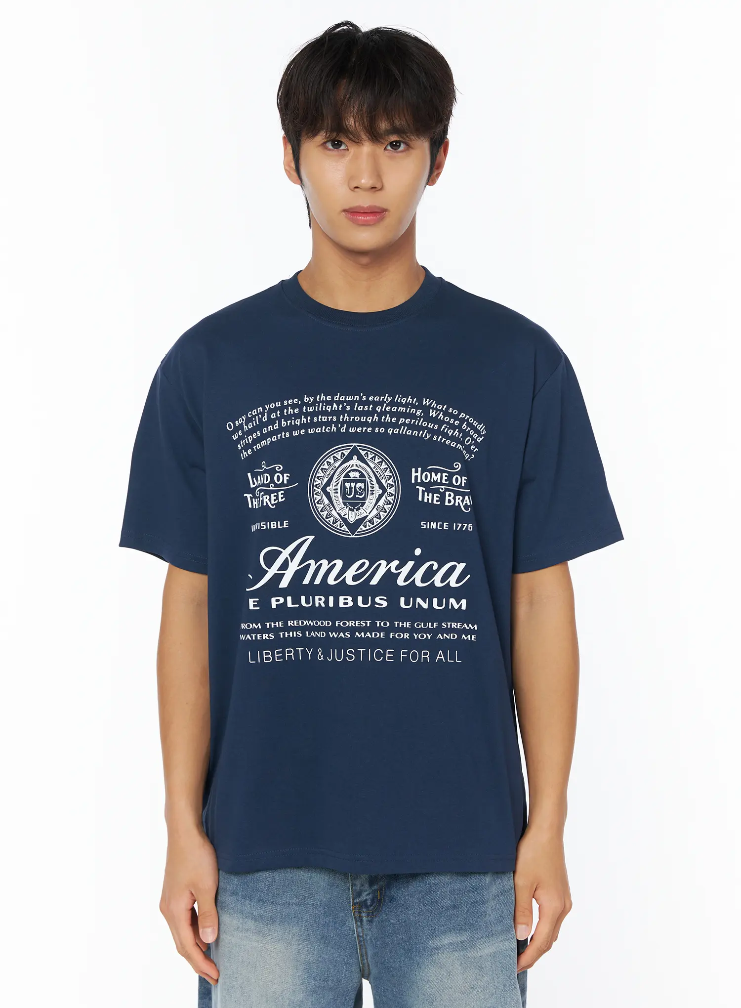 Men's American Lettering Graphic T-Shirt IY529 - Image 10