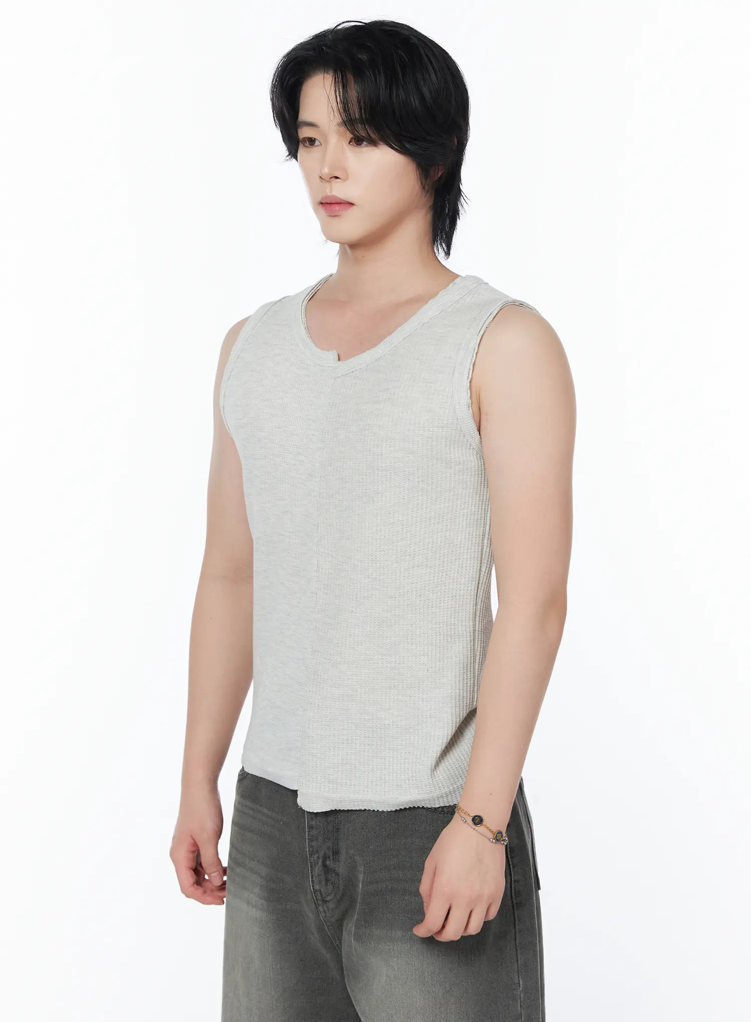 Men's Asymmetric Cutout Sleeveless Top IY522 - Image 4