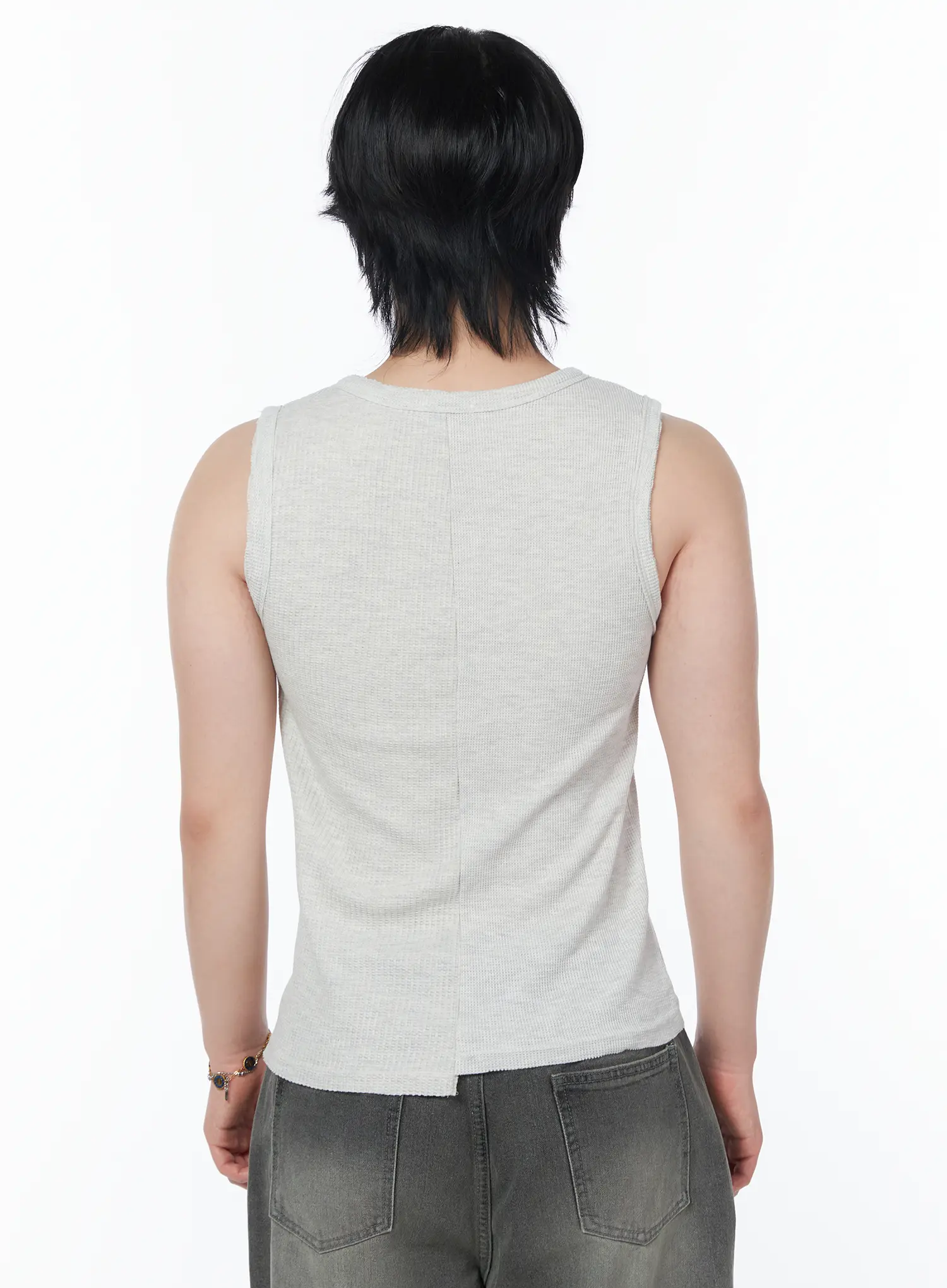 Men's Asymmetric Cutout Sleeveless Top IY522 - Image 5
