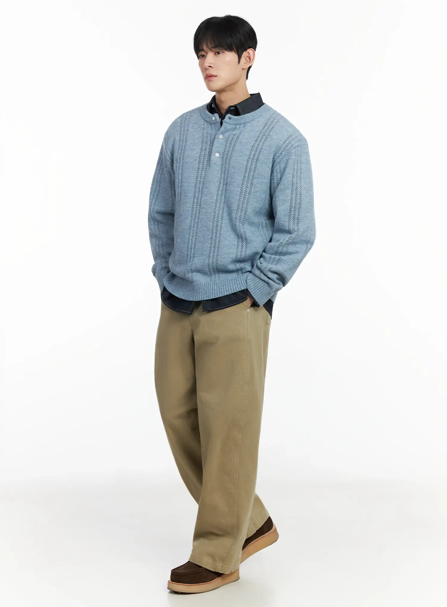 Men's Back Pocket Wide Leg Pants IF517 - Image 3