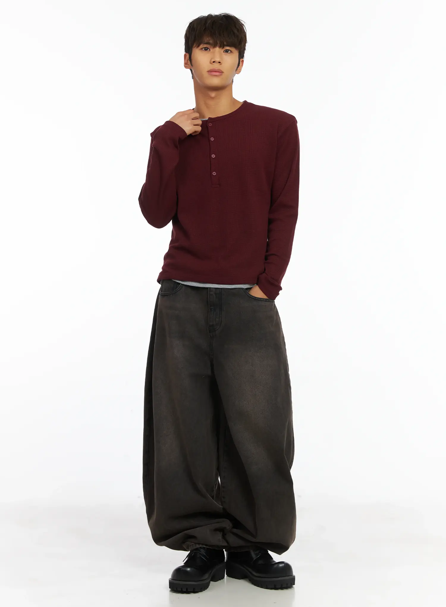 Men's Balloon Fit Wide Jeans IJ514 - Image 10