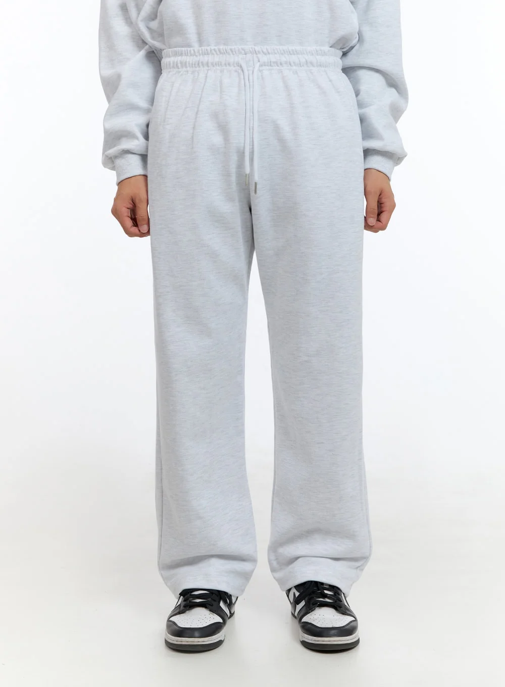 Men's Banded Cotton Solid Sweatpants (White) IS412 - Image 2