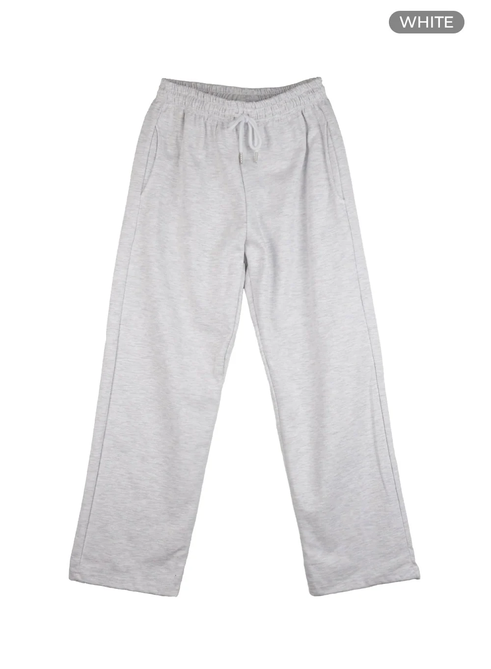 Men's Banded Cotton Solid Sweatpants (White) IS412 - Image 9