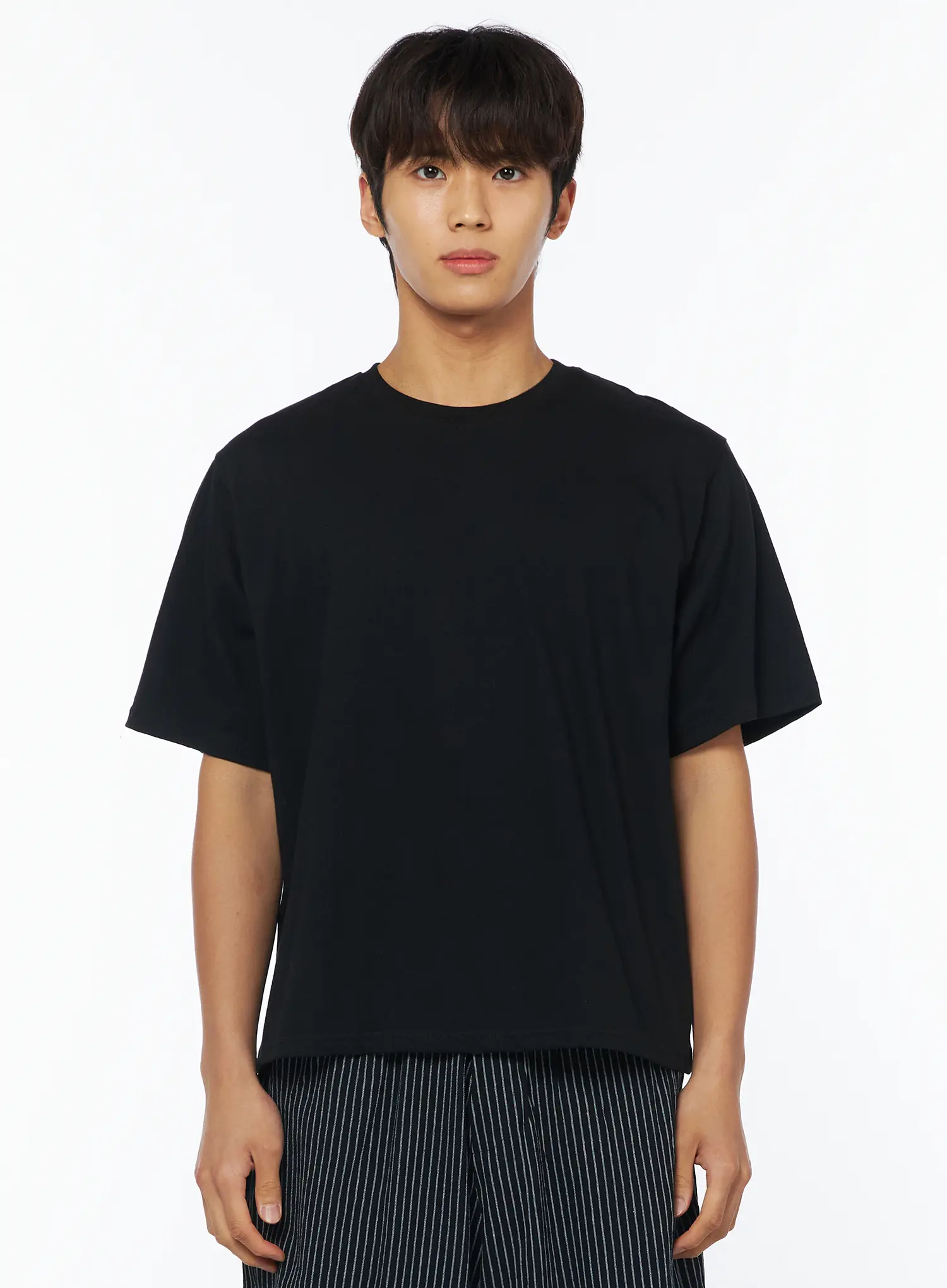 Men's Basic Black T-Shirt IU503 - Image 2