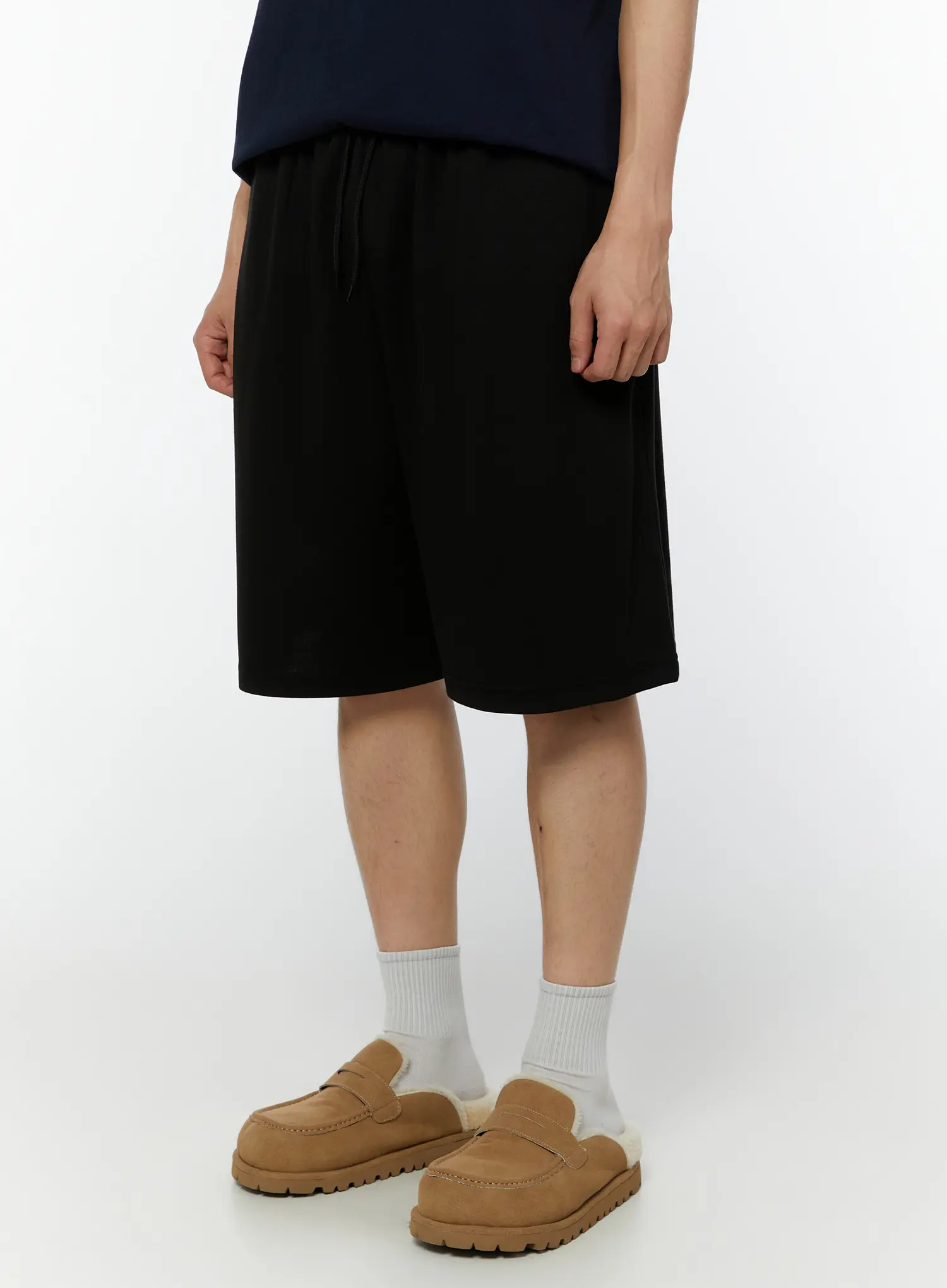 Men's Basic Elastic Waist Sweat Shorts IU515 - Image 2