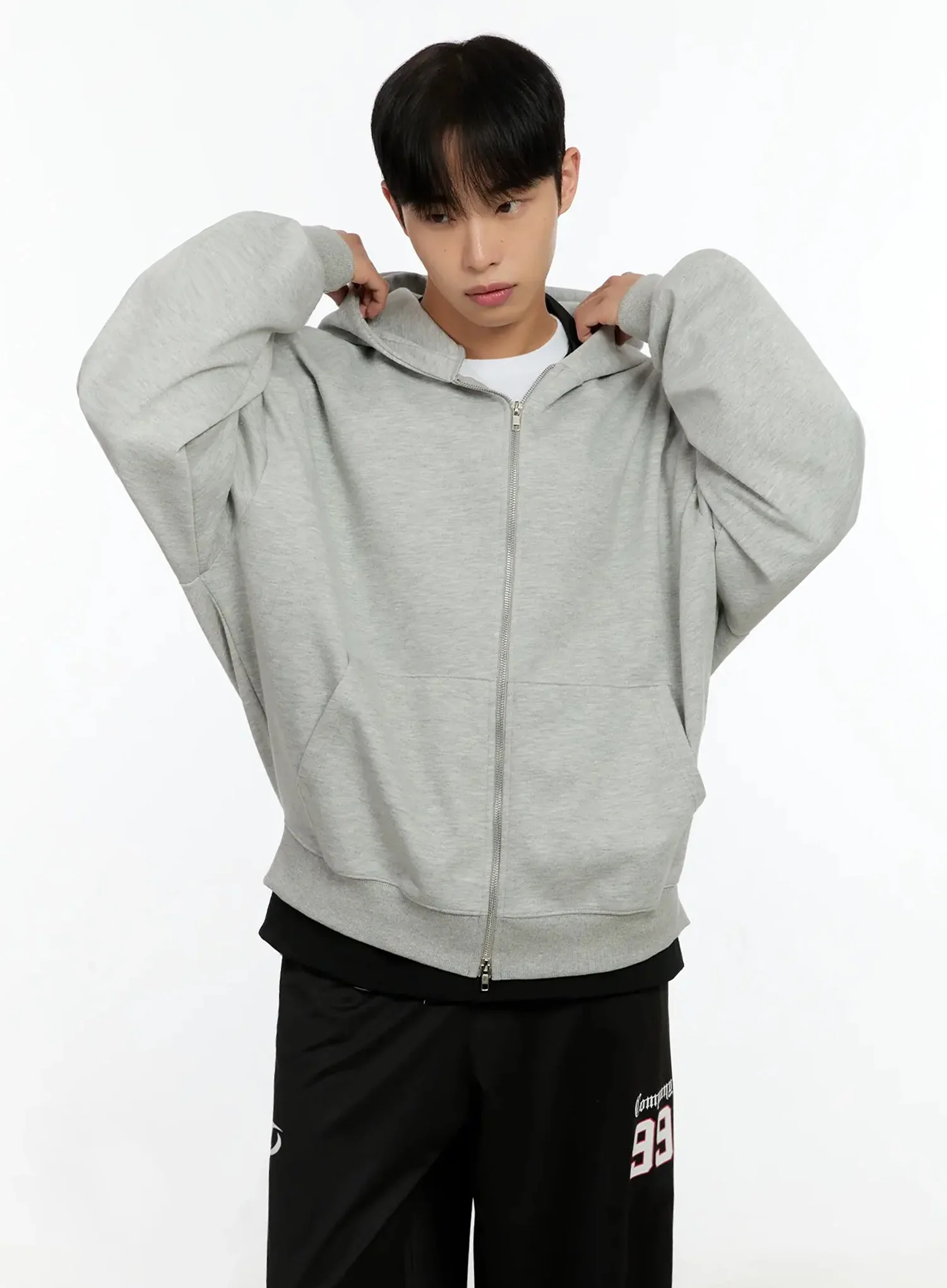 Men's Basic Oversized Zip-Up Hoodie IN525 - Image 10