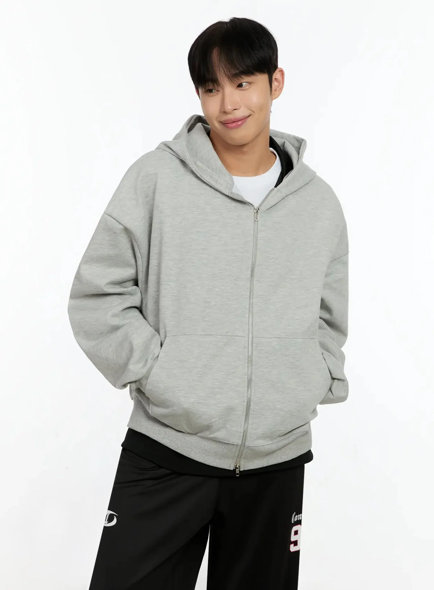 Men's Basic Oversized Zip-Up Hoodie IN525 - Image 11