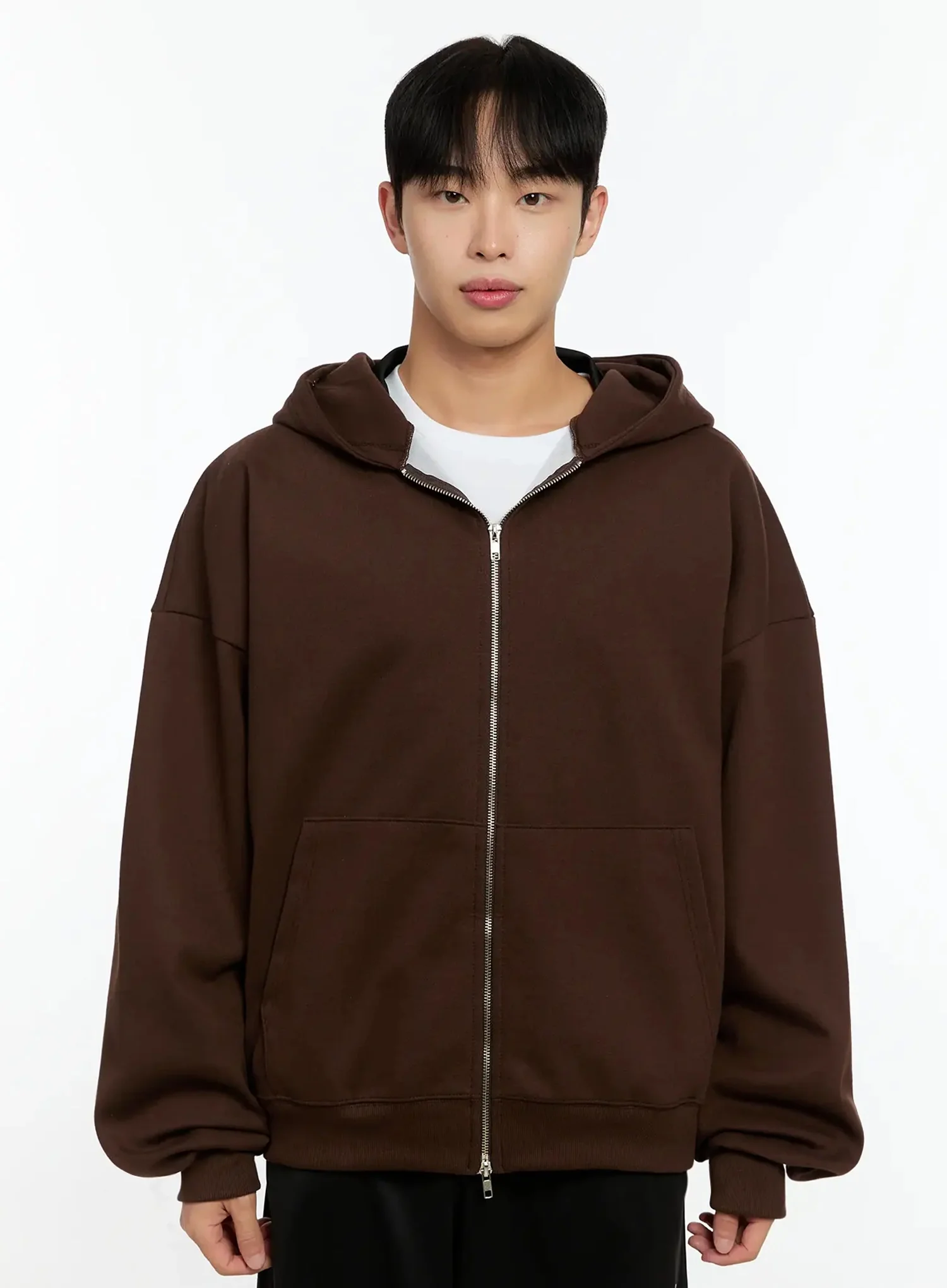 Men's Basic Oversized Zip-Up Hoodie IN525 - Image 14