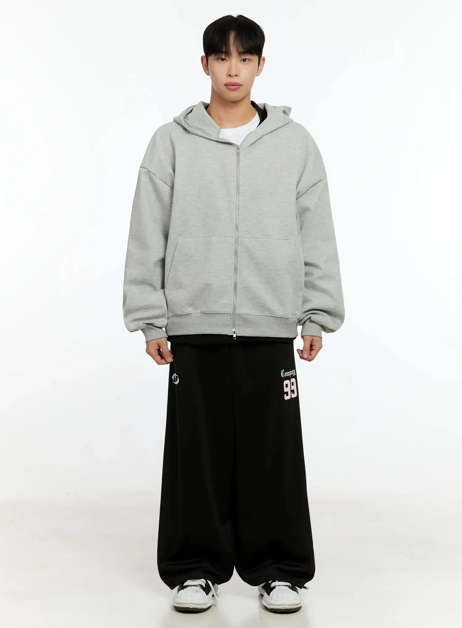 Men's Basic Oversized Zip-Up Hoodie IN525 - Image 5