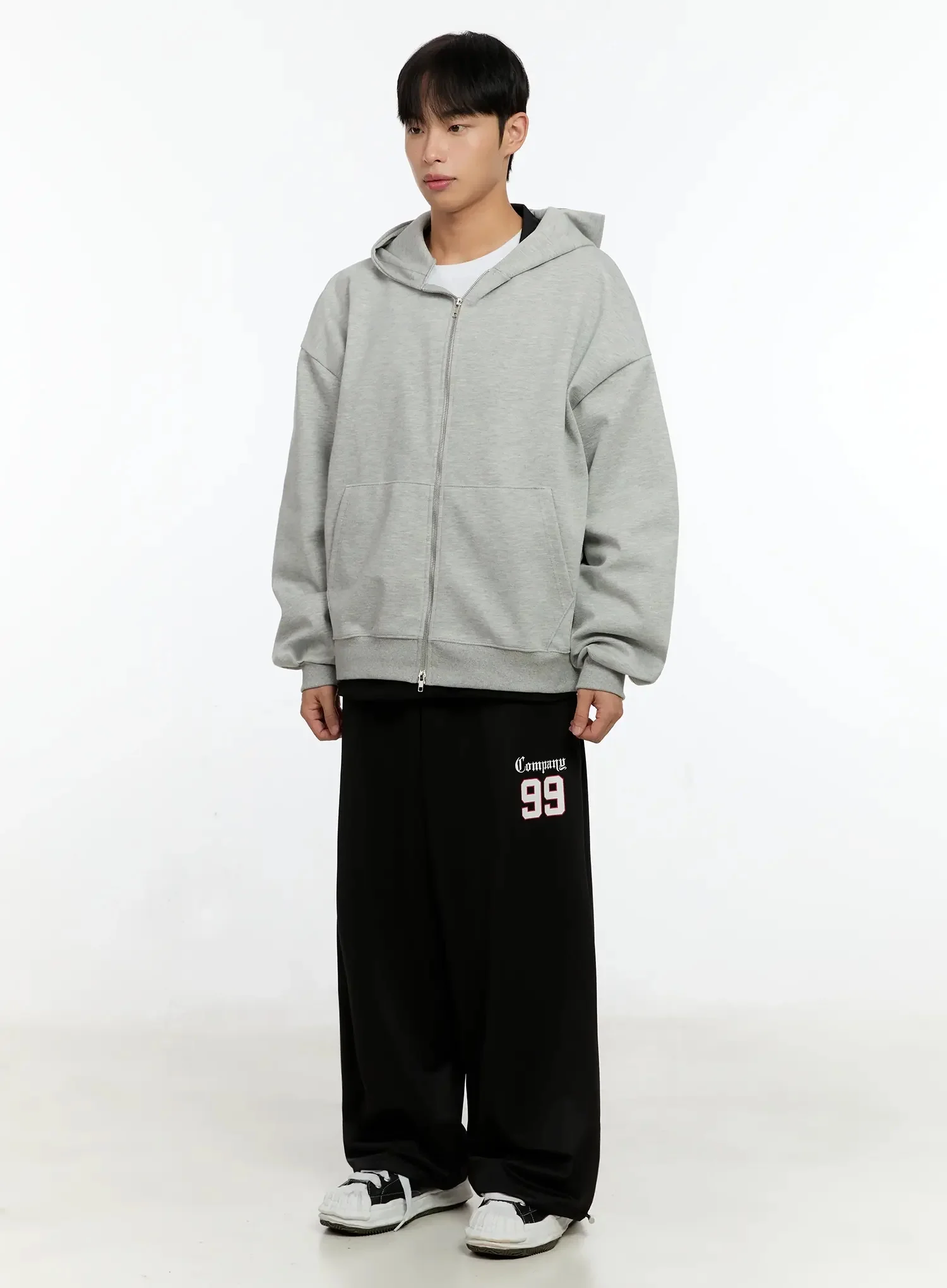 Men's Basic Oversized Zip-Up Hoodie IN525 - Image 6