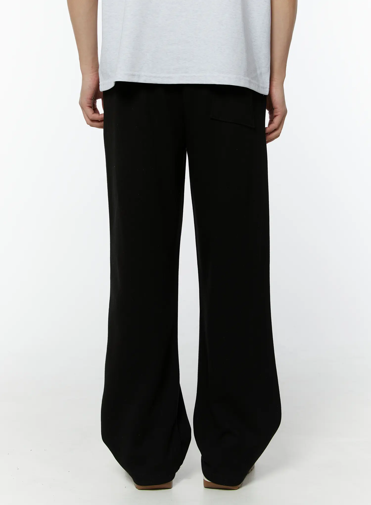 Men's Basic Semi-Wide Sweatpants (Black) IU508 - Image 6