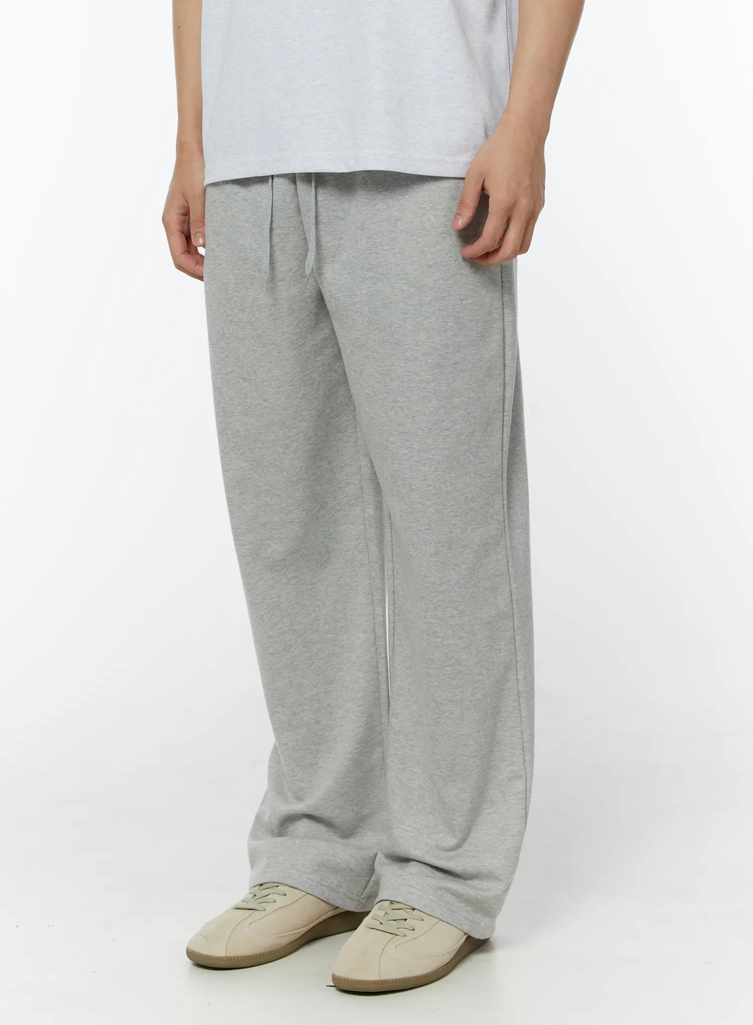 Men's Basic Semi-Wide Sweatpants (Gray) IU508 - Image 3