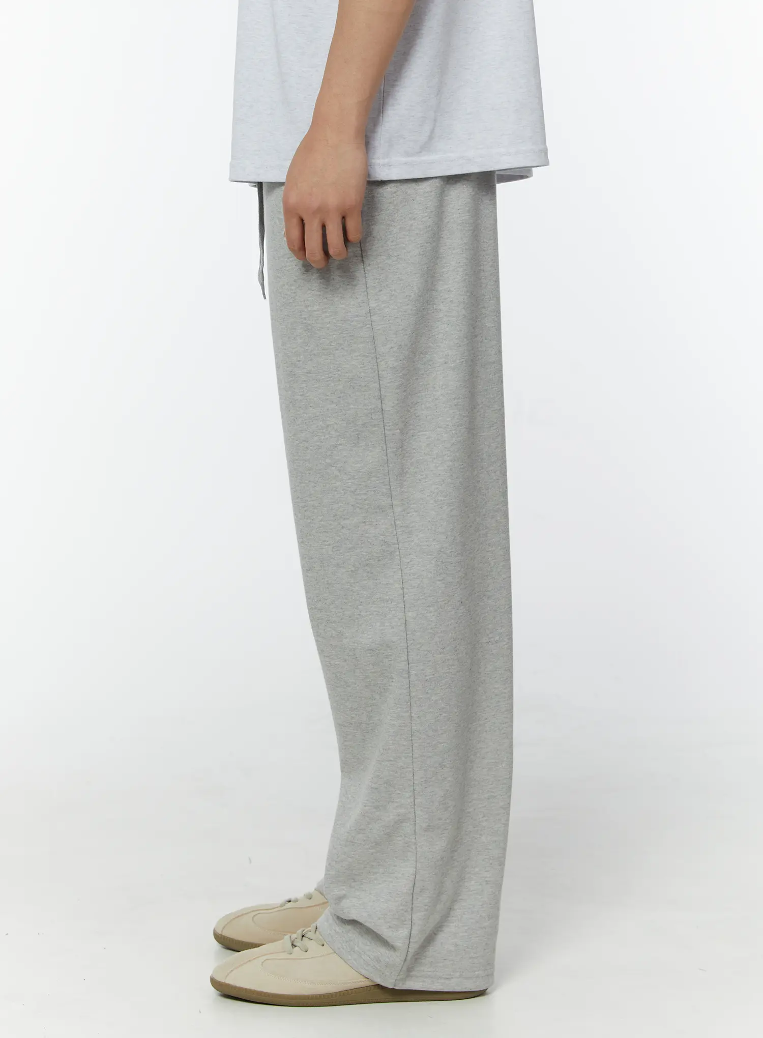 Men's Basic Semi-Wide Sweatpants (Gray) IU508 - Image 4