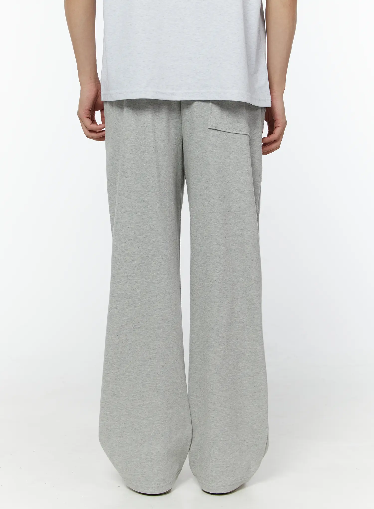 Men's Basic Semi-Wide Sweatpants (Gray) IU508 - Image 5