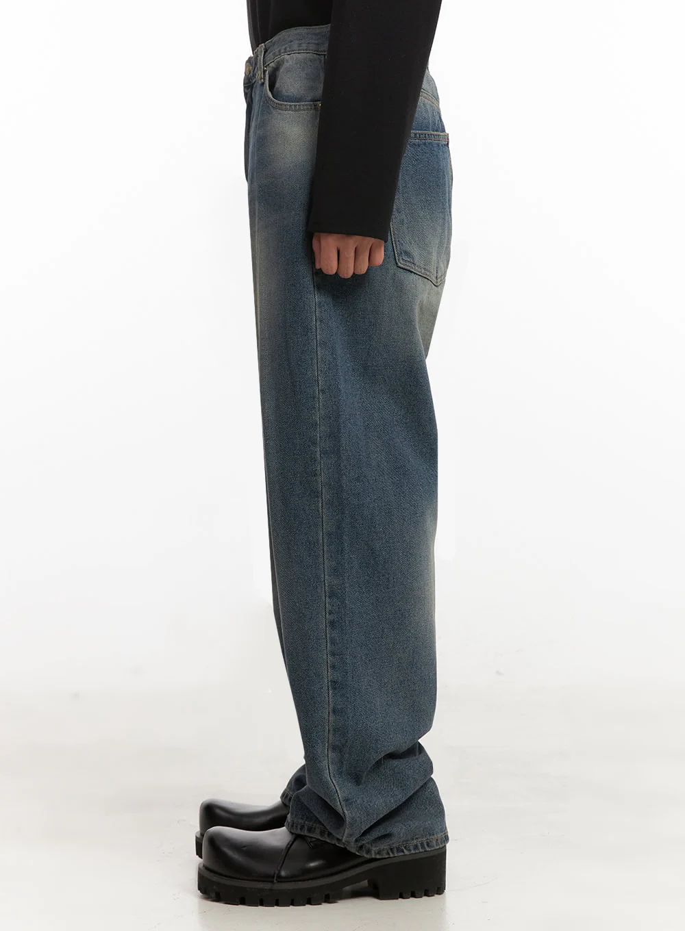 Men's Basic Wide-Leg Denim Jeans ID427 - Image 4