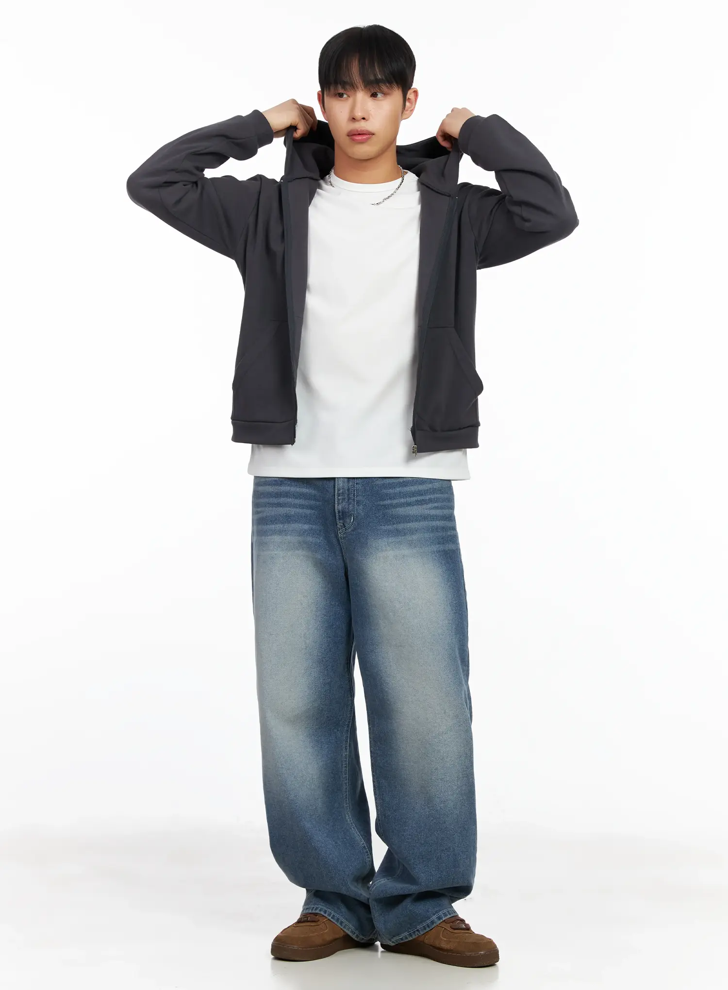 Men's Basic Zip-Up Hoodie IM516 - Image 8