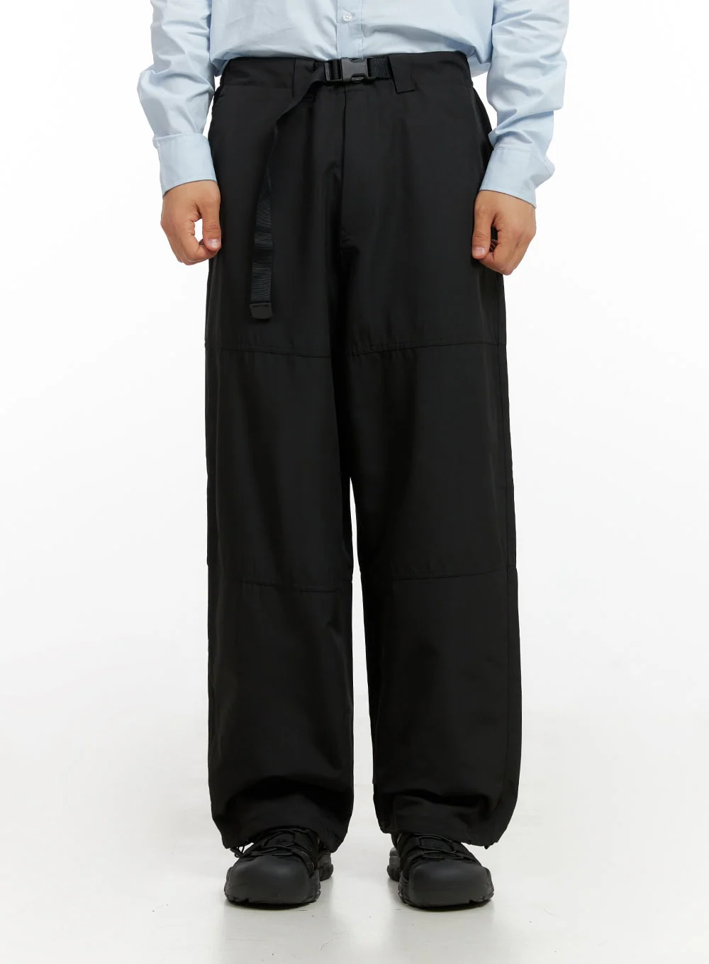 Men's Belted Wide Leg Trousers IG409 - Image 2