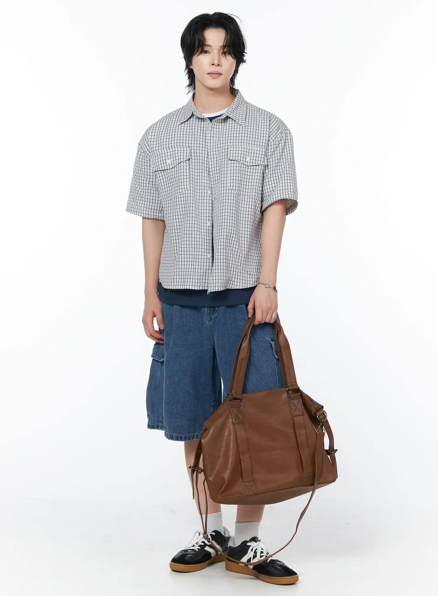 Men's Blue Cargo Bermuda Shorts IY519 - Image 10