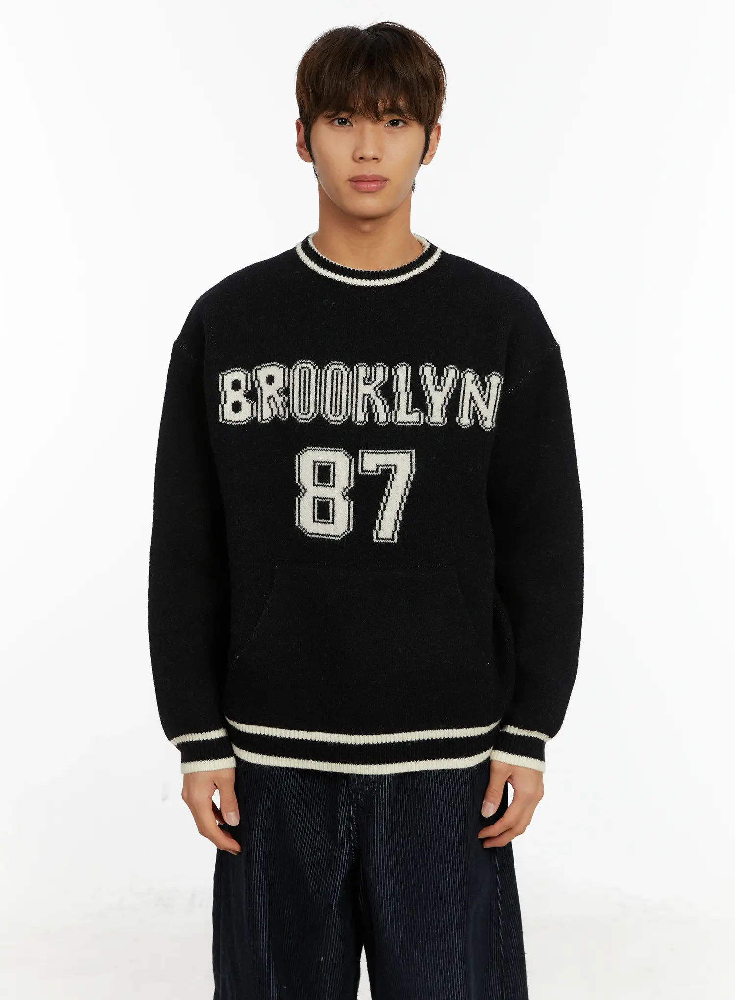 Men's Brooklyn Lettering Knit Sweater ID524 - Image 14