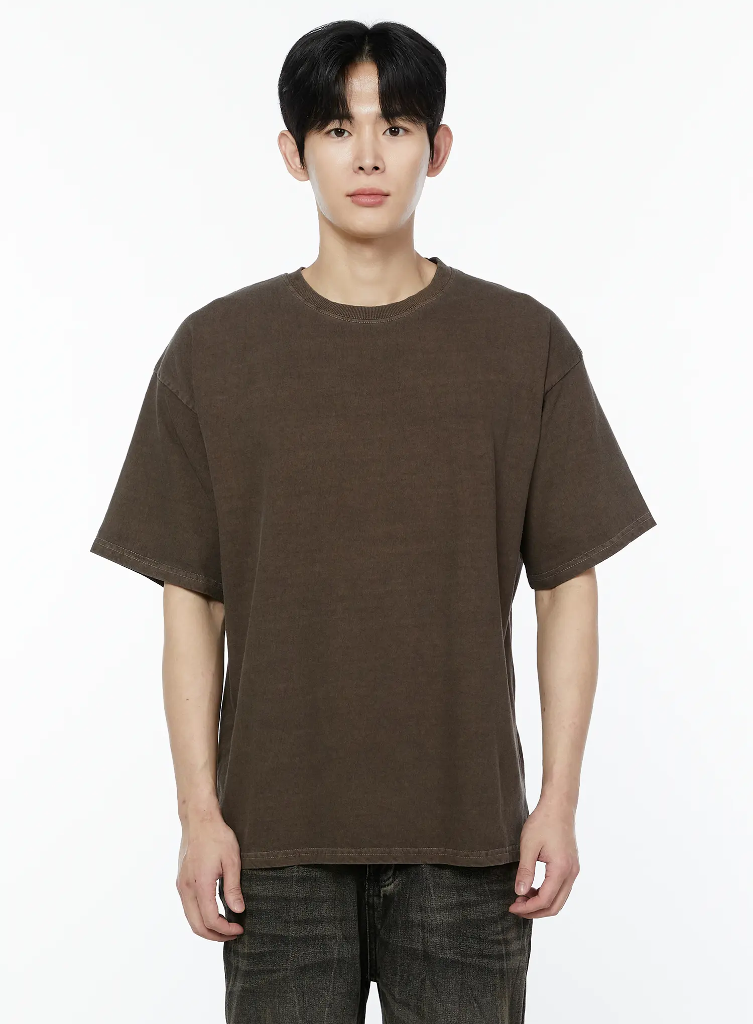 Men's Brown Basic T-Shirt IA530 - Image 7