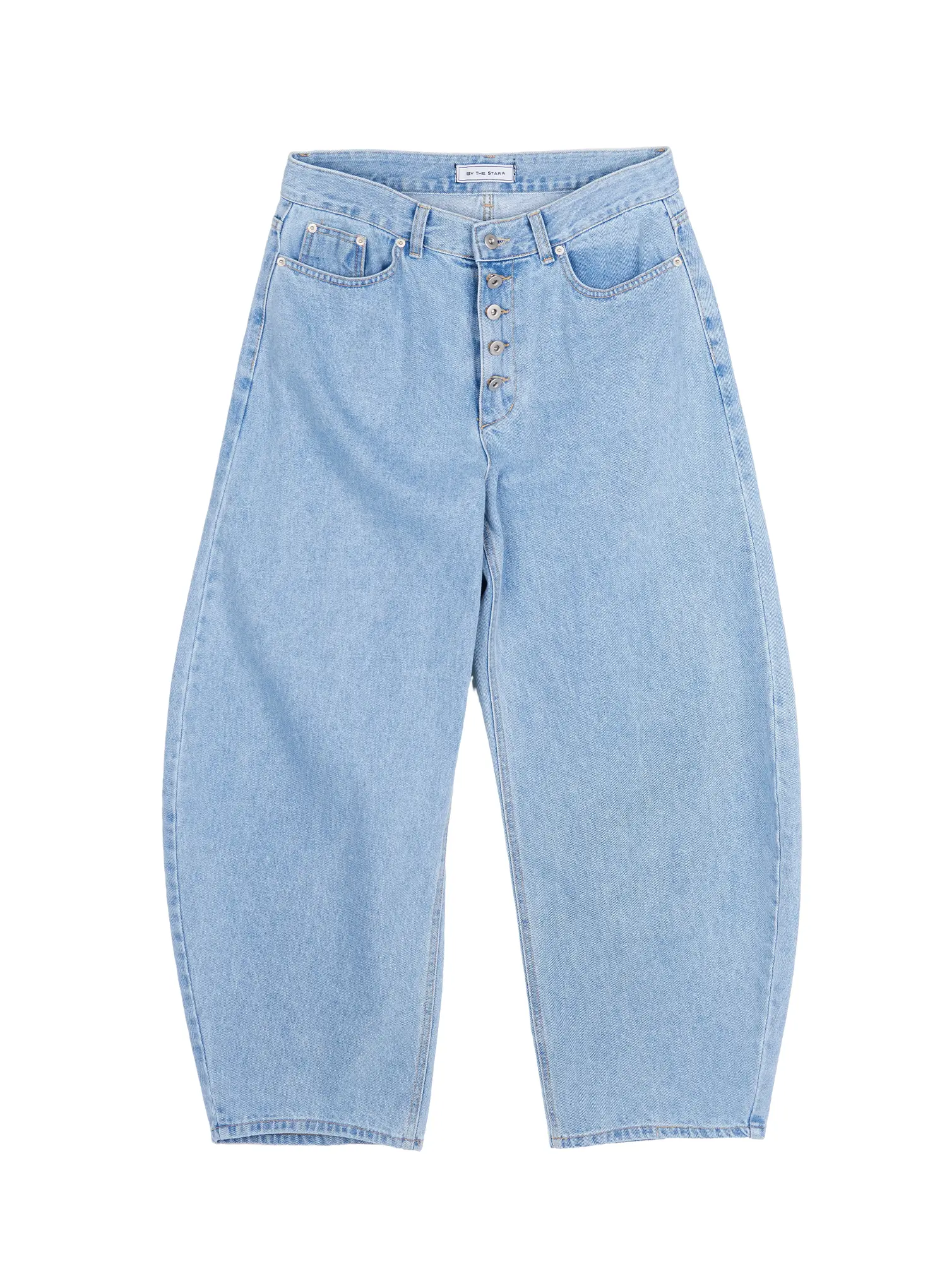 Men's Button Fly Baggy Barrel Jeans IU510 - Image 11