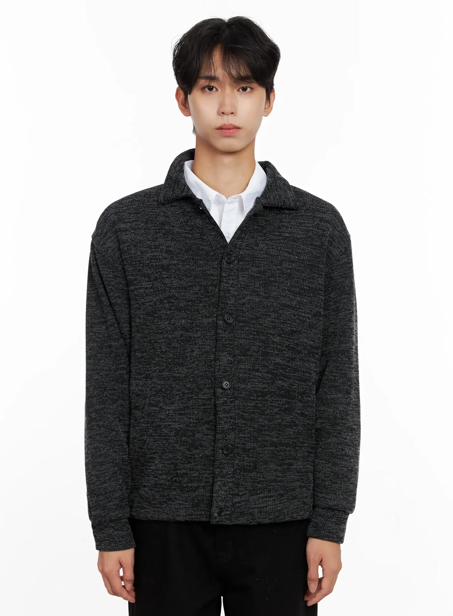 Men's Button-Up Collar Knit Cardigan IO517 - Image 12
