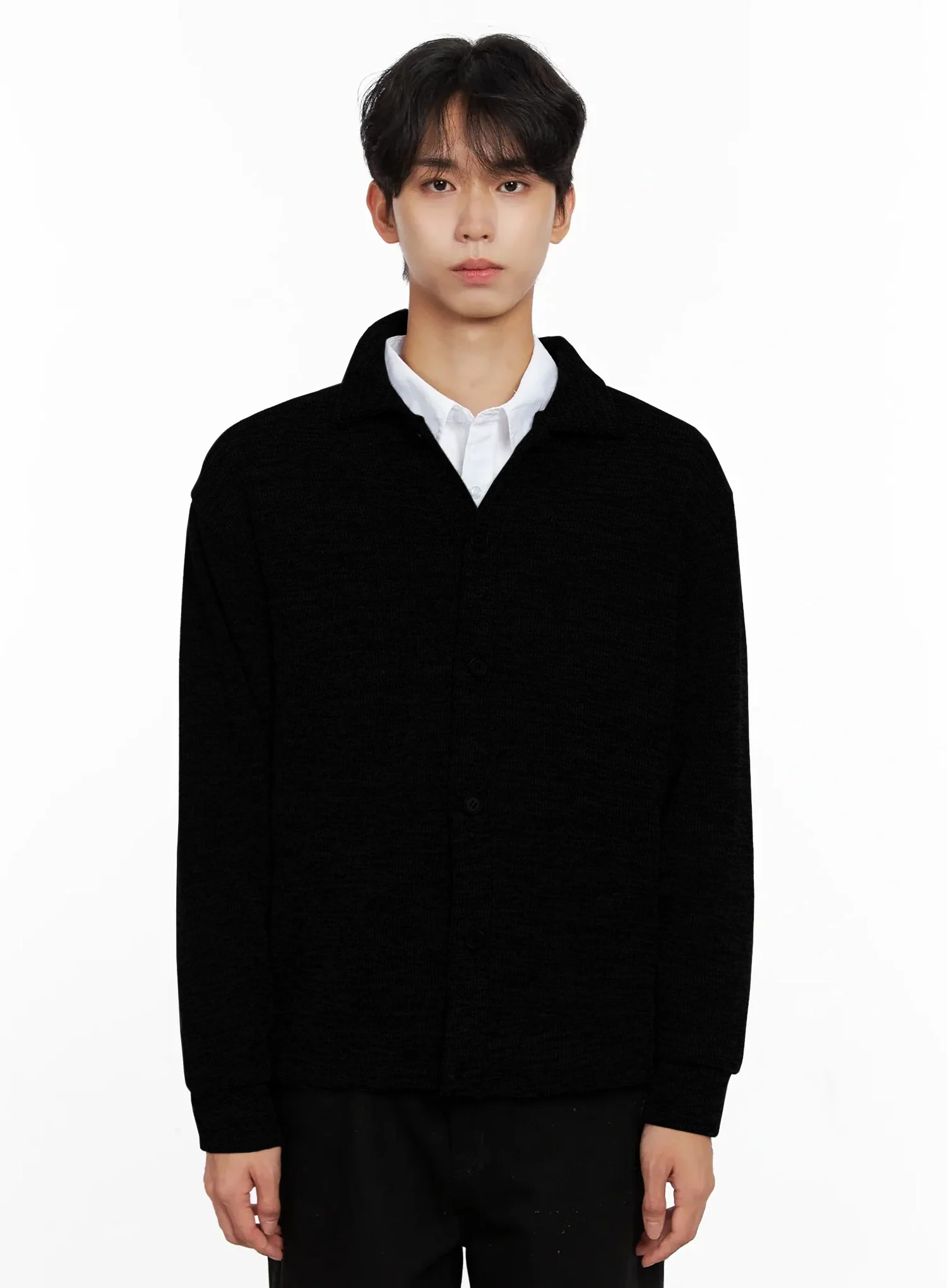 Men's Button-Up Collar Knit Cardigan IO517 - Image 13